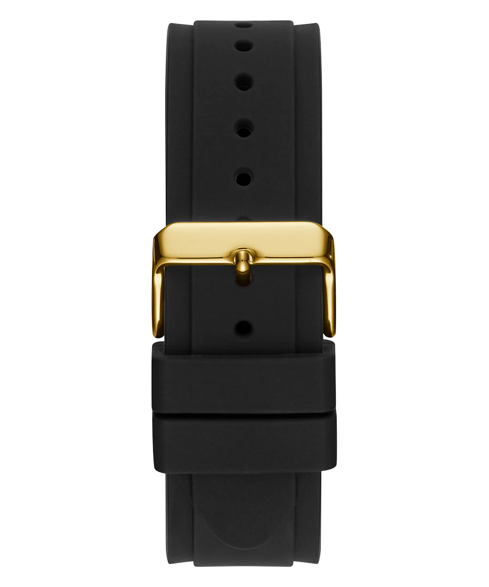 GUESS Mens Black Gold Tone Analog Watch