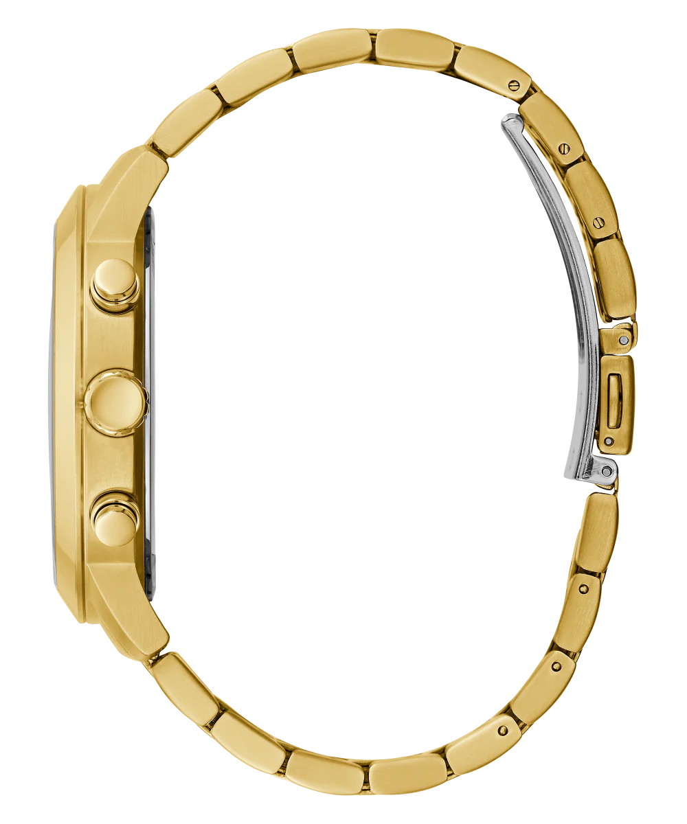 GUESS Mens Gold Tone Multi-function Watch