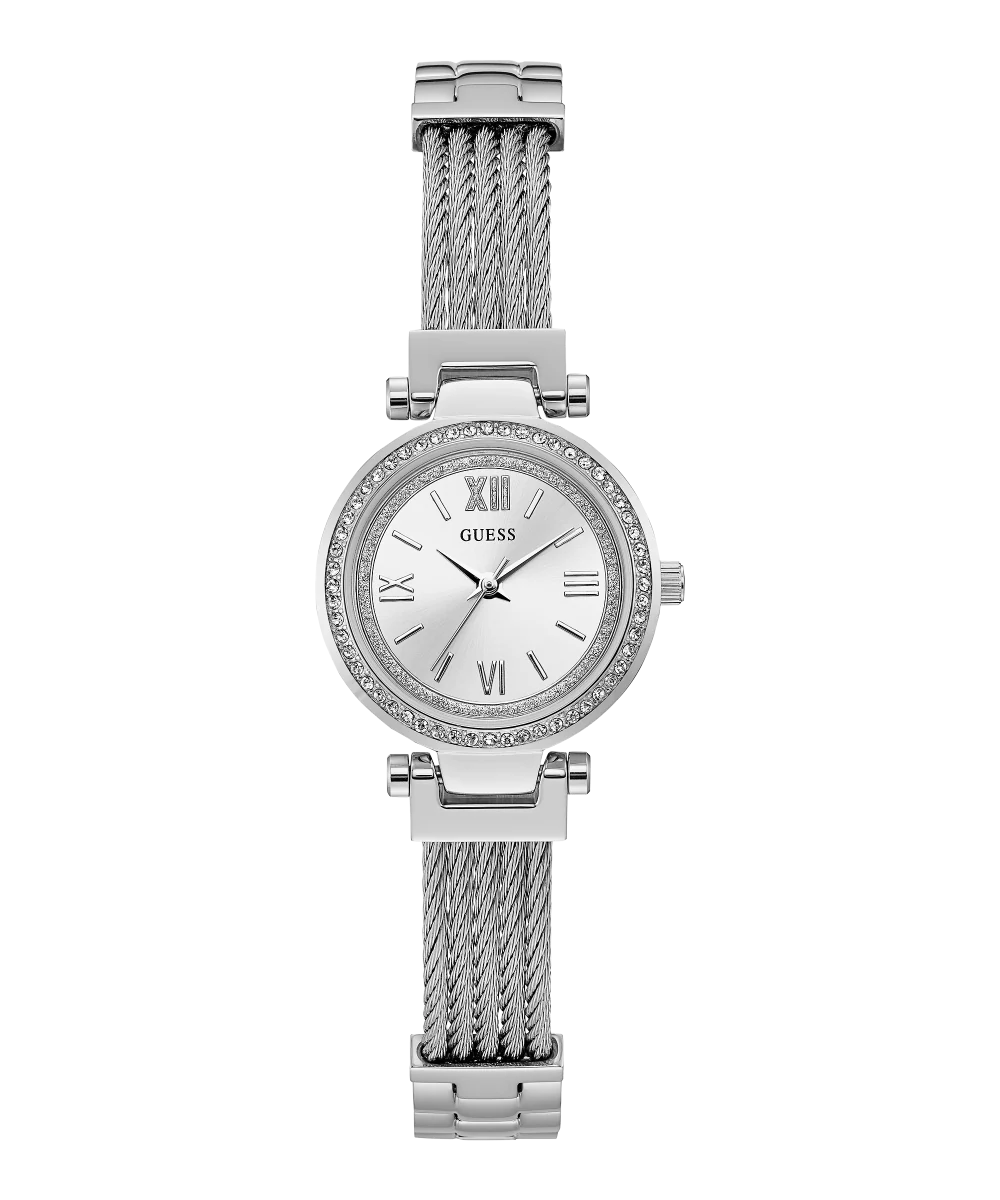GUESS Ladies Silver Tone Analog Watch