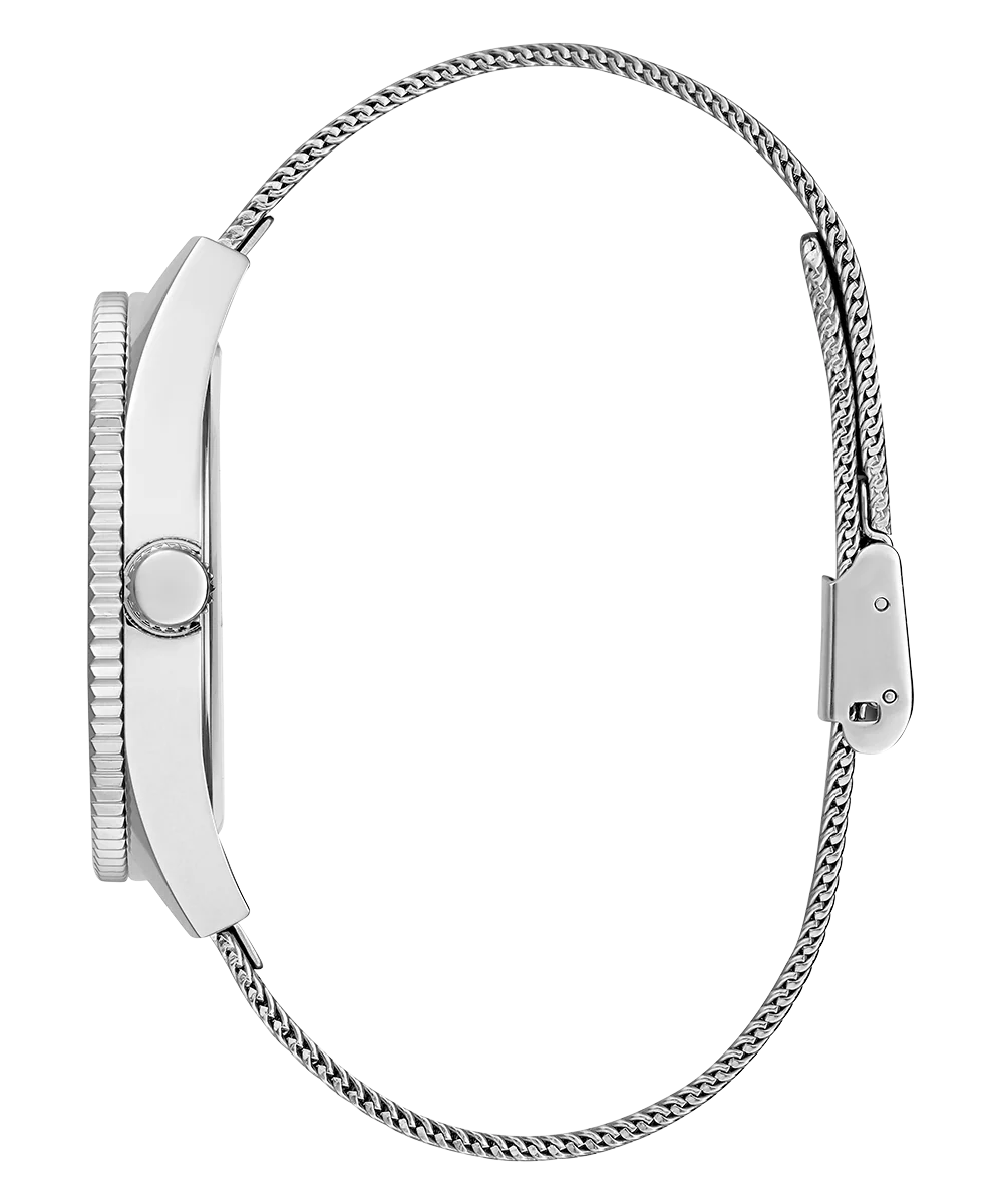 GUESS Mens Silver Tone Silver Analog Watch