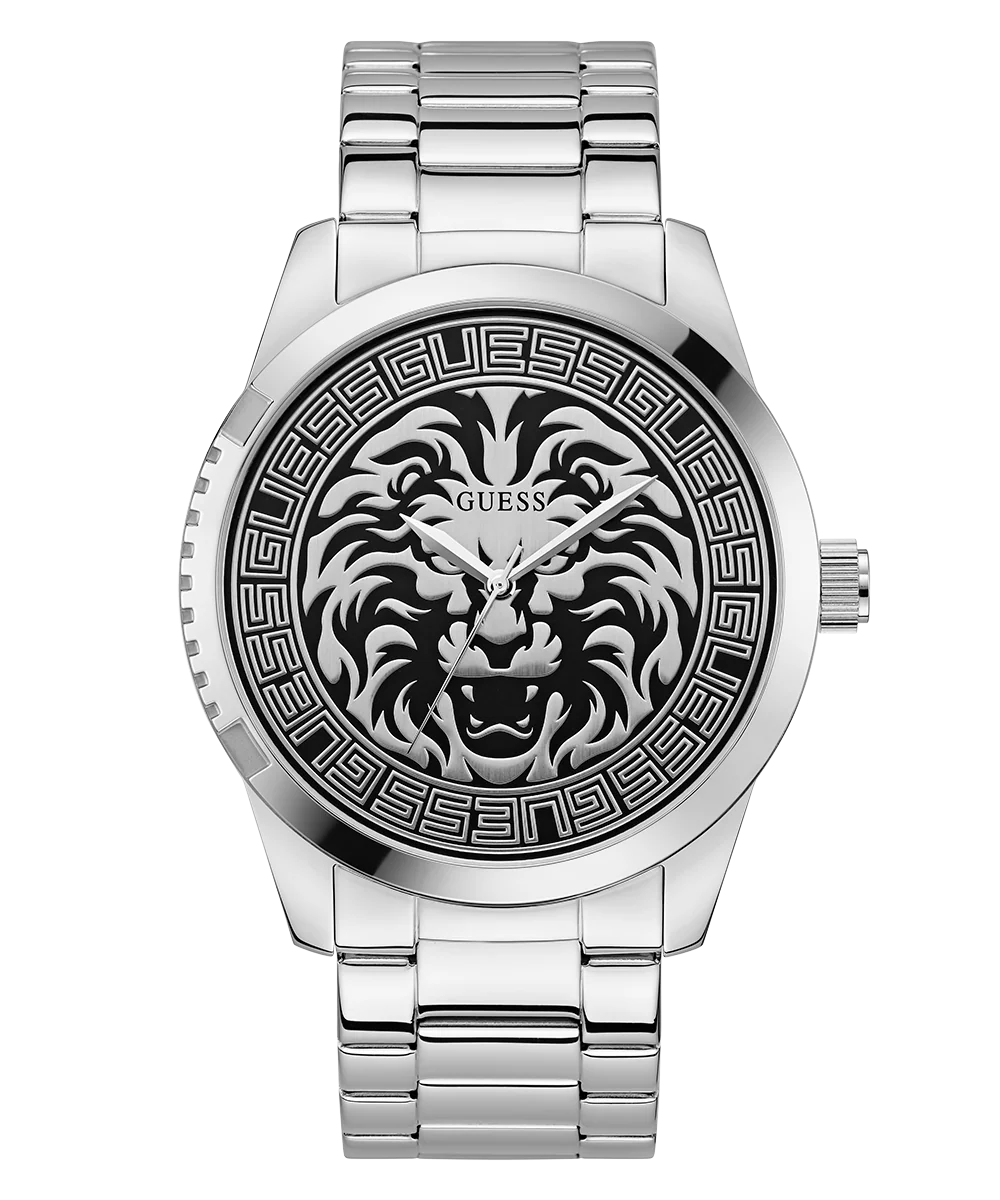 GUESS Mens Silver Tone Analog Watch