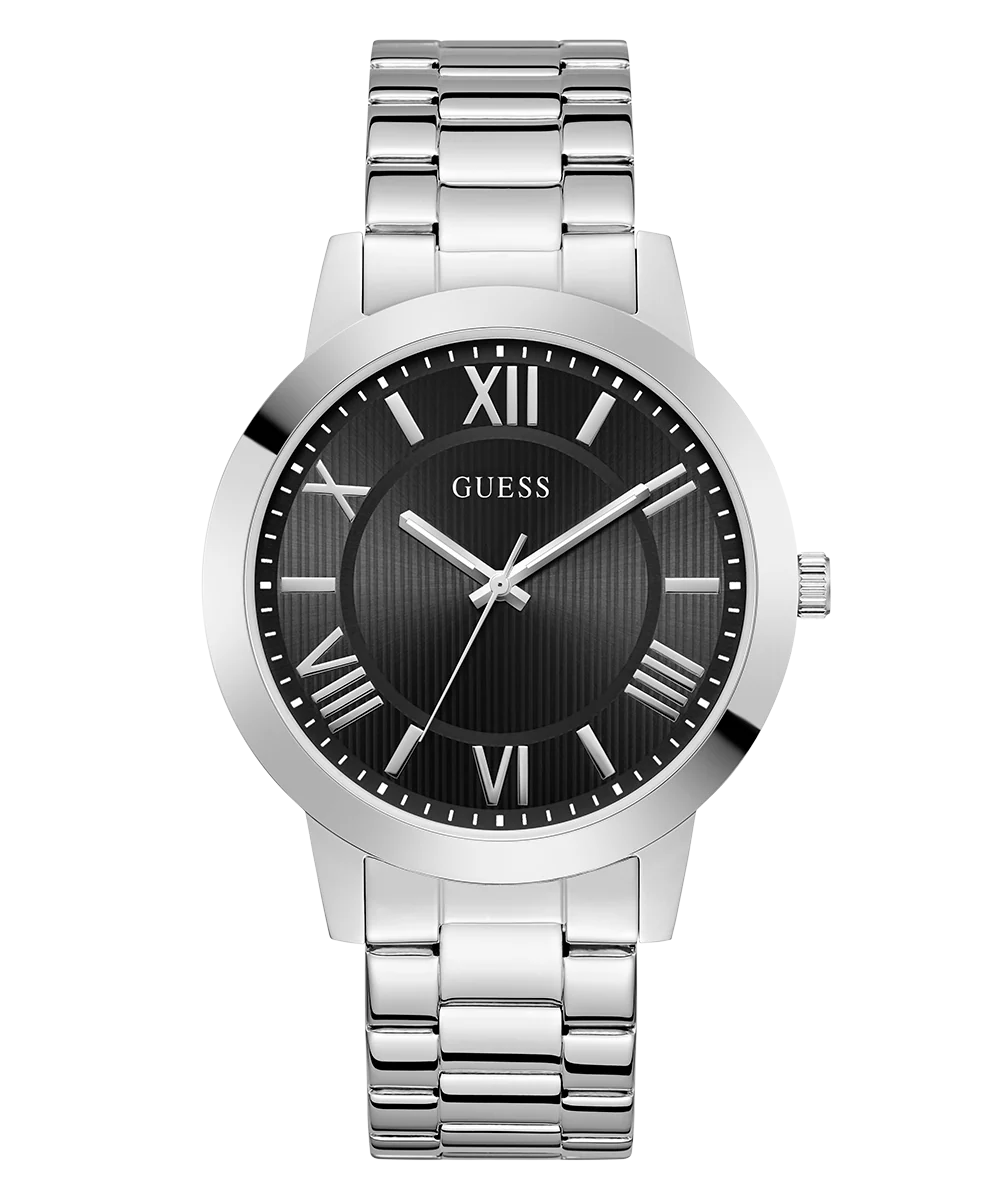 GUESS Mens Silver Tone Analog Watch