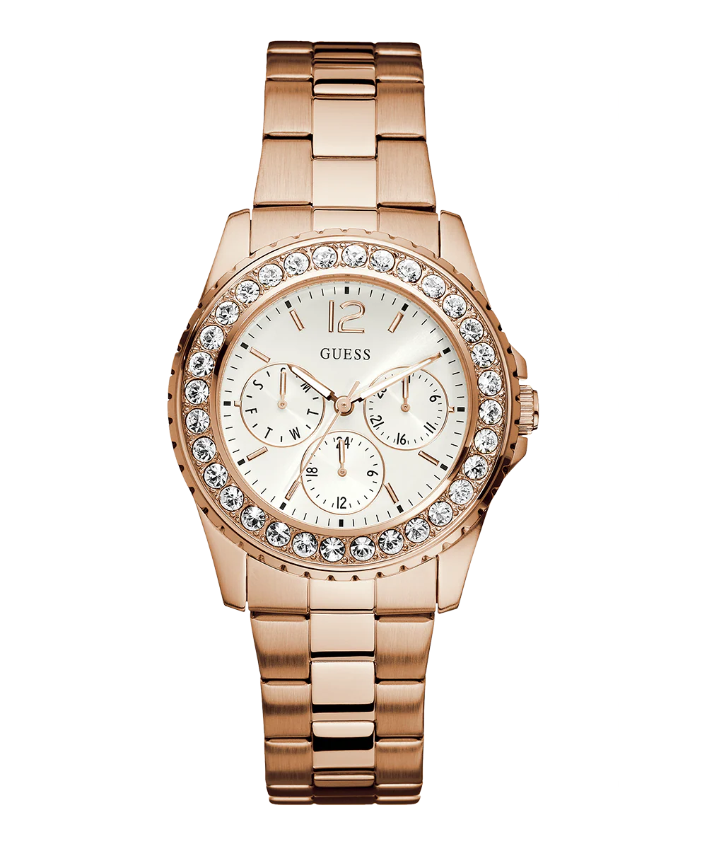 GUESS Ladies Rose Gold Tone Multi-function Watch