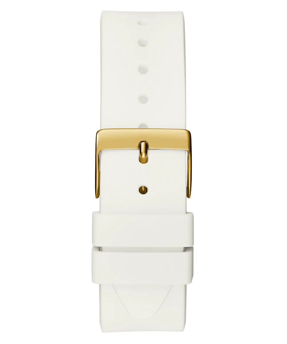 GUESS Ladies White Gold Tone Analog Watch