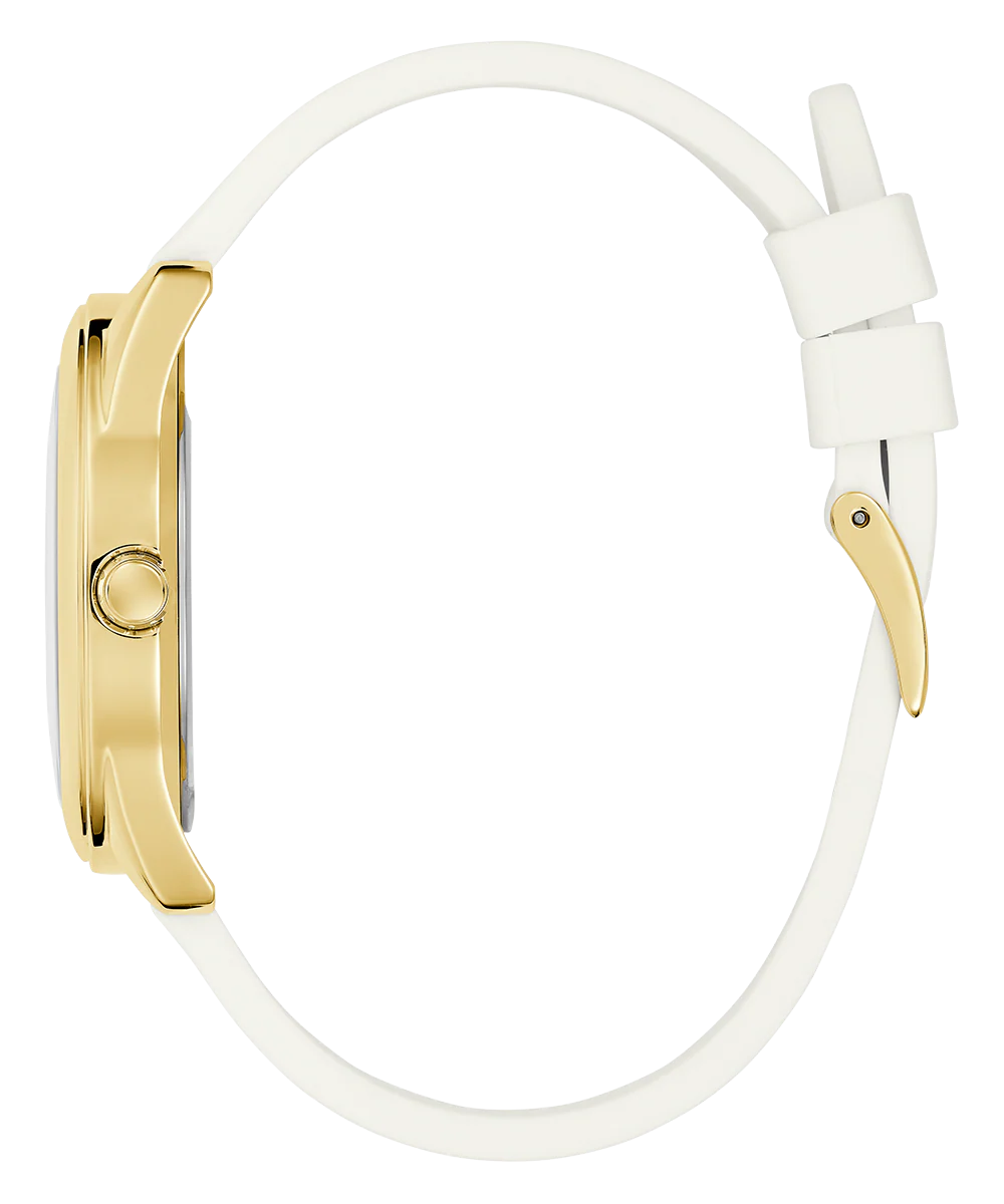 GUESS Ladies White Gold Tone Analog Watch