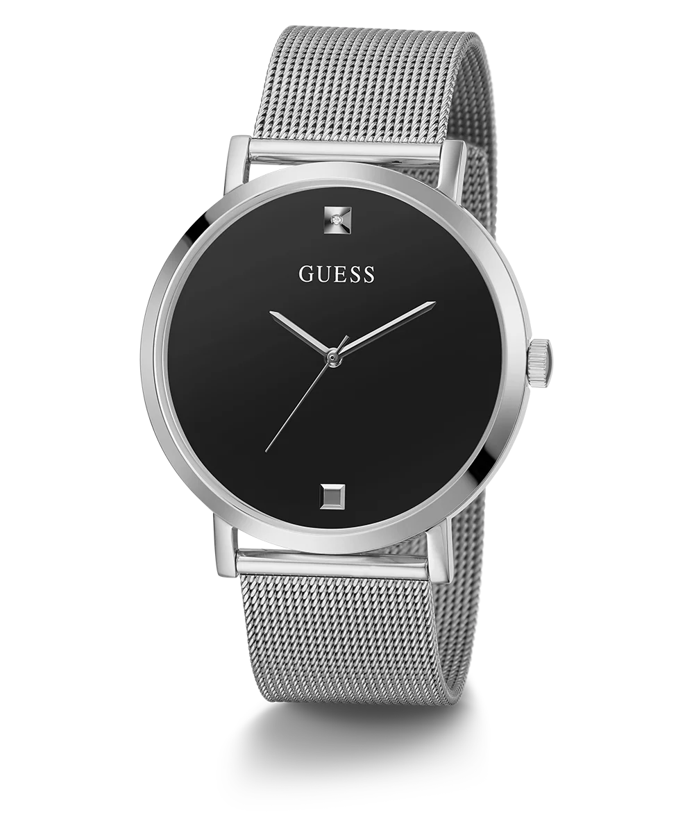 GUESS Mens Silver Tone Analog Watch