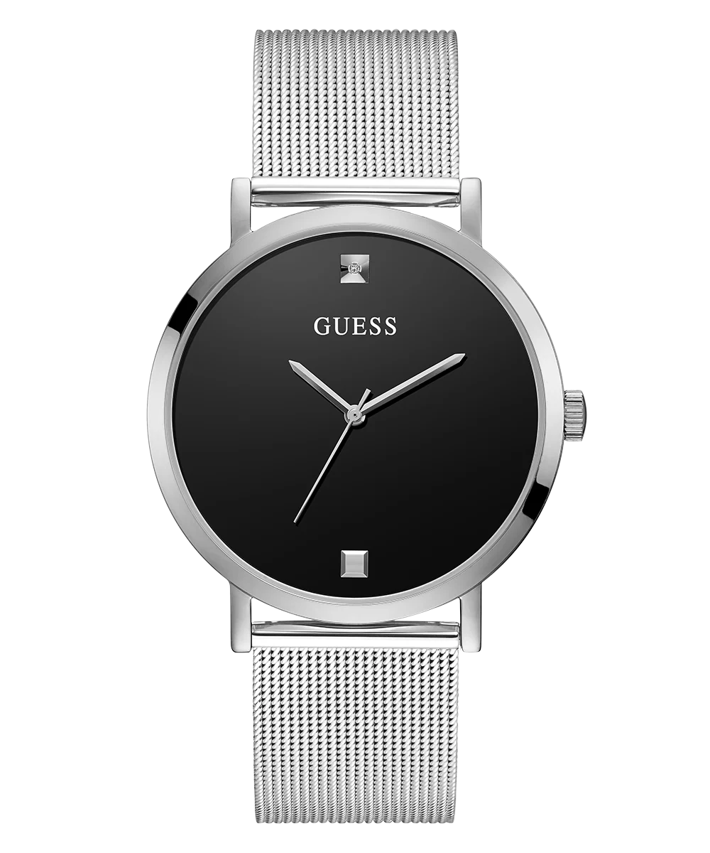 GUESS Mens Silver Tone Analog Watch
