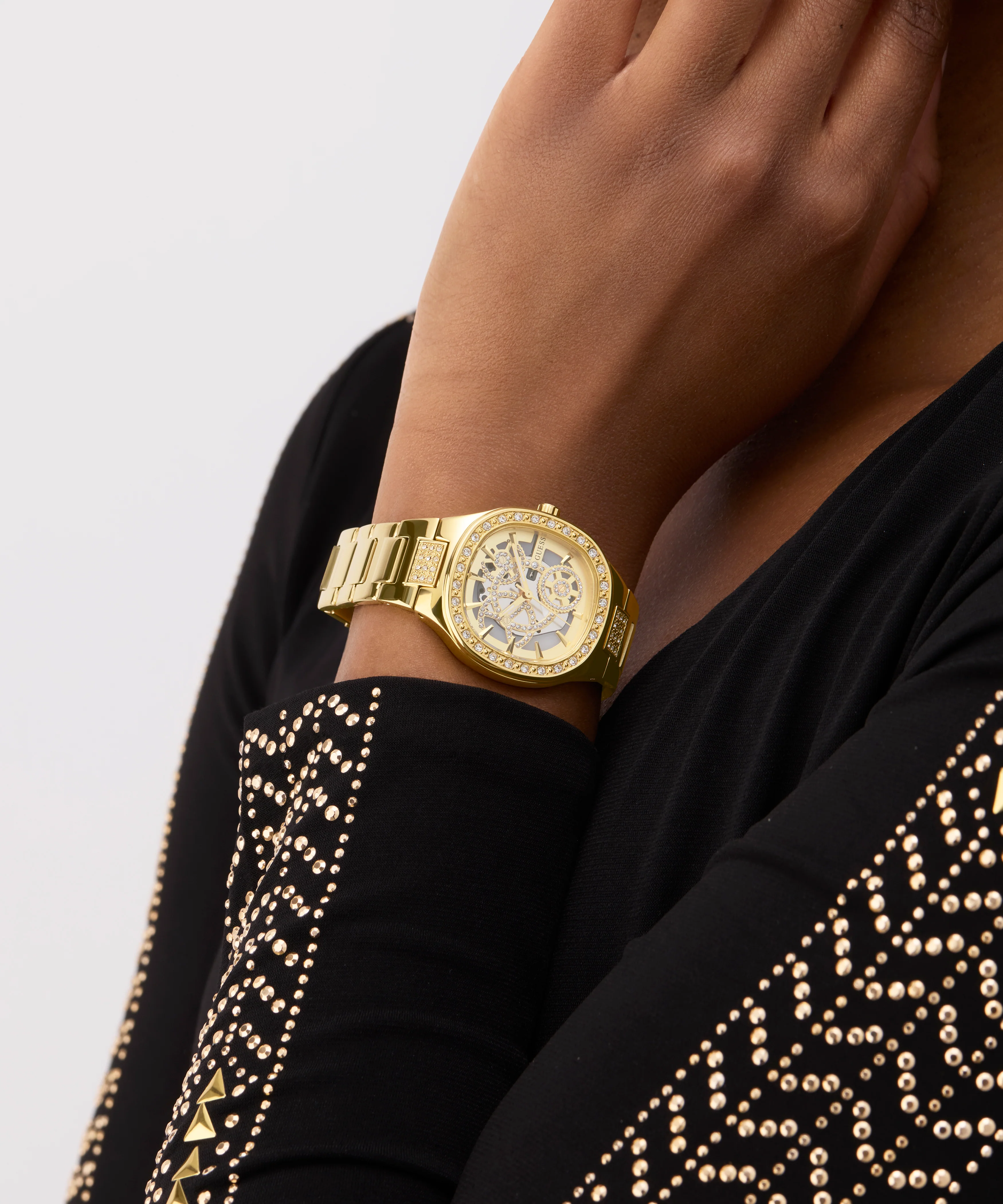 GUESS Ladies Gold Tone Analog Watch
