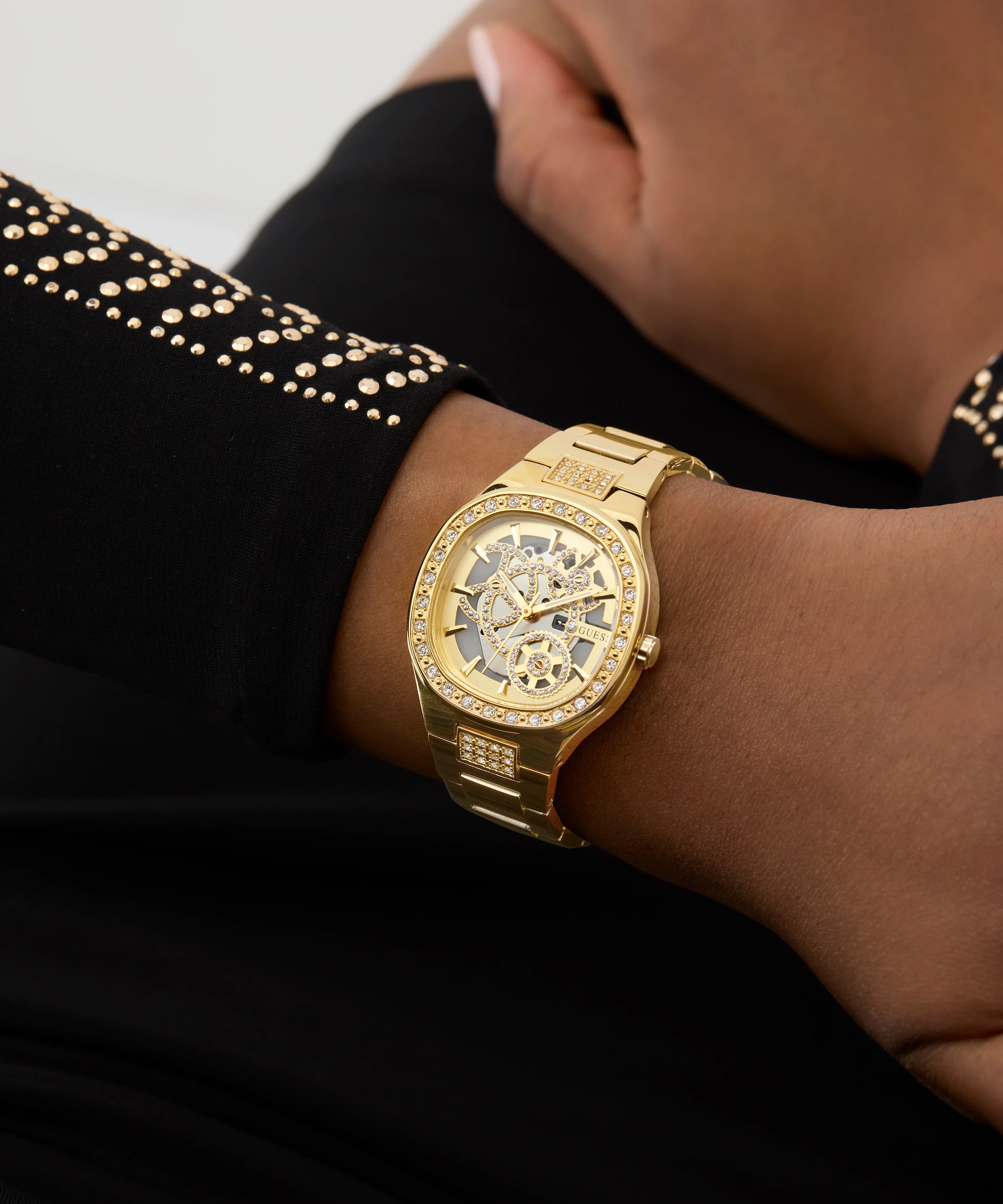 GUESS Ladies Gold Tone Analog Watch