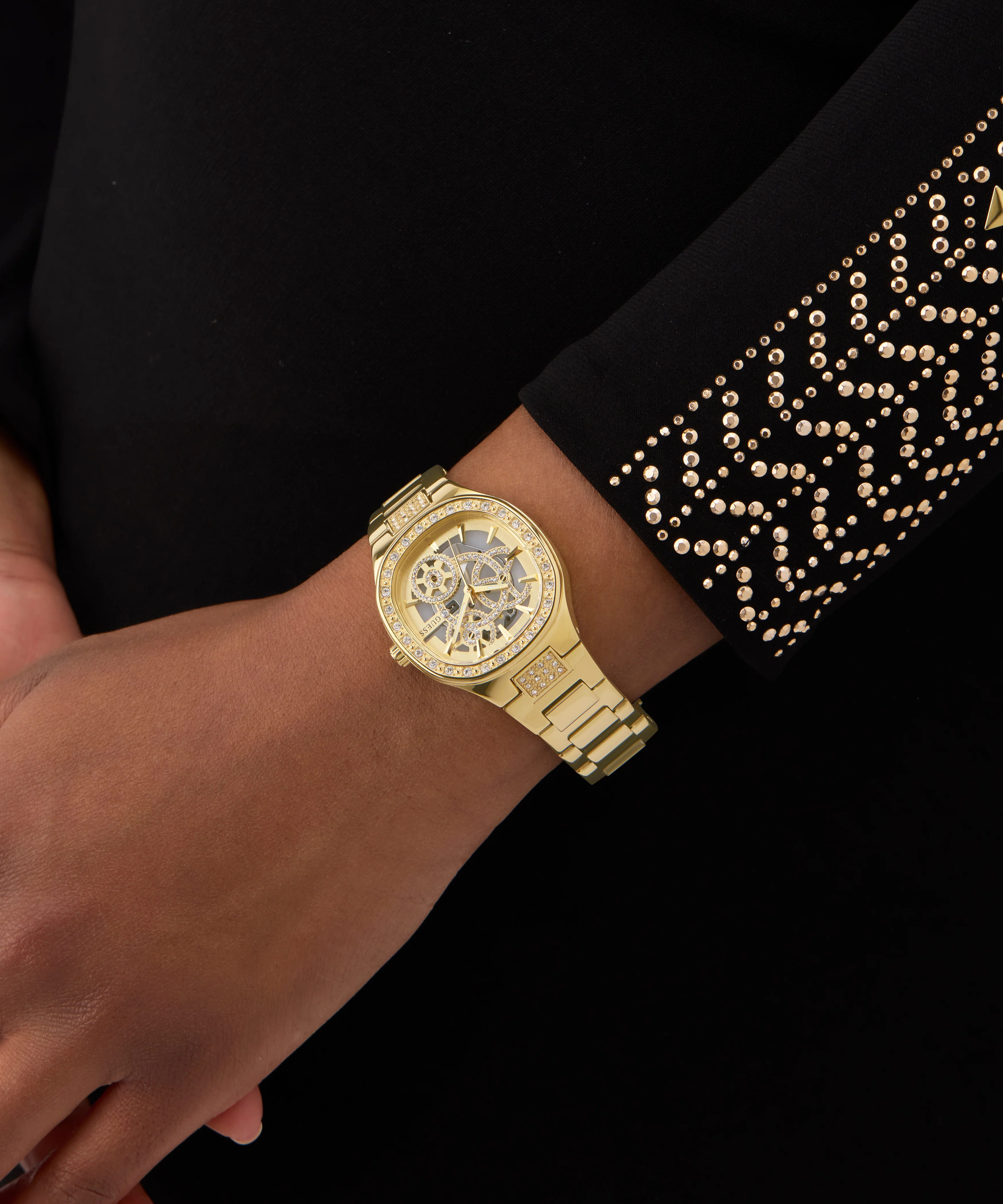 GUESS Ladies Gold Tone Analog Watch