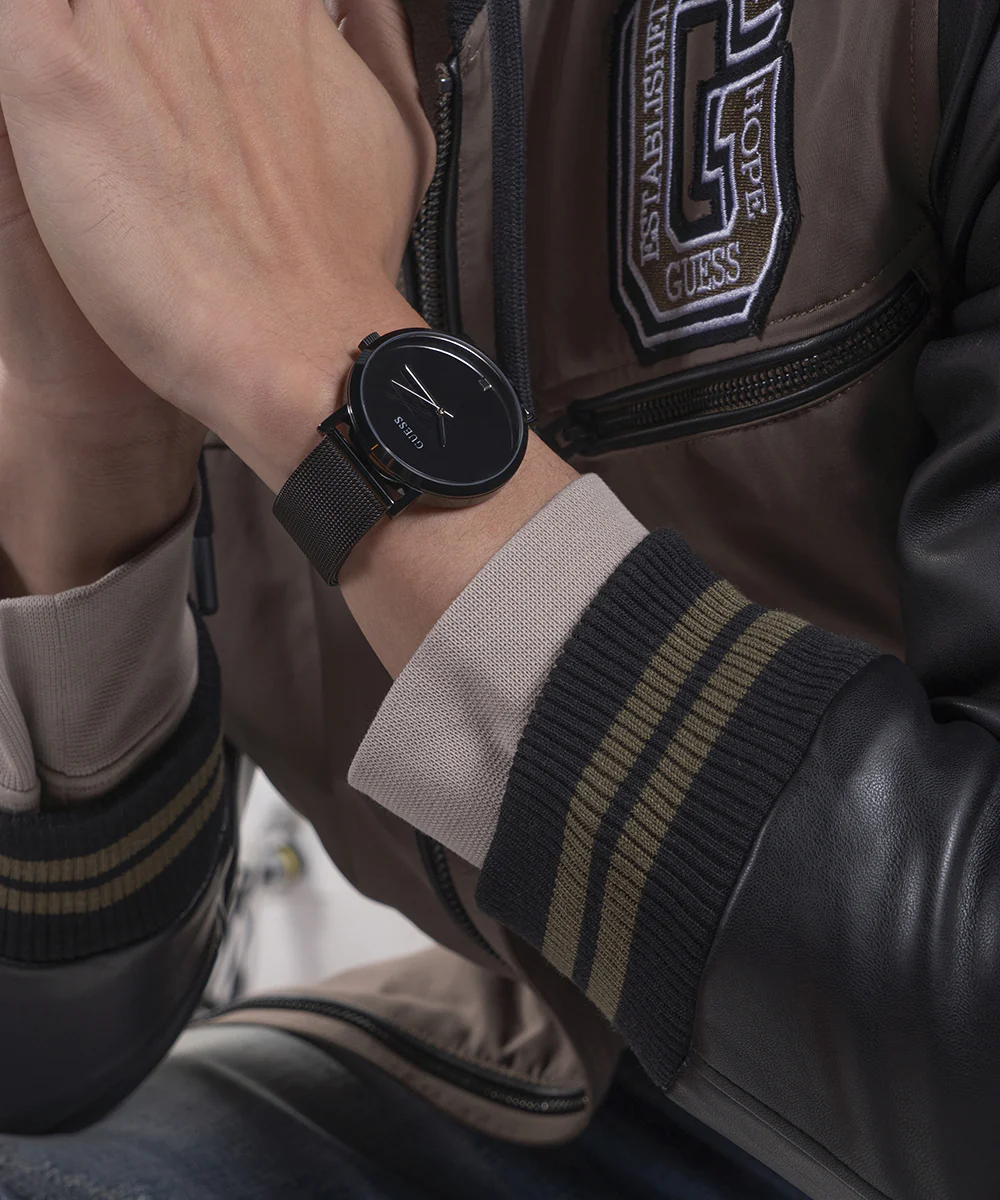 GUESS Mens Black Analog Watch