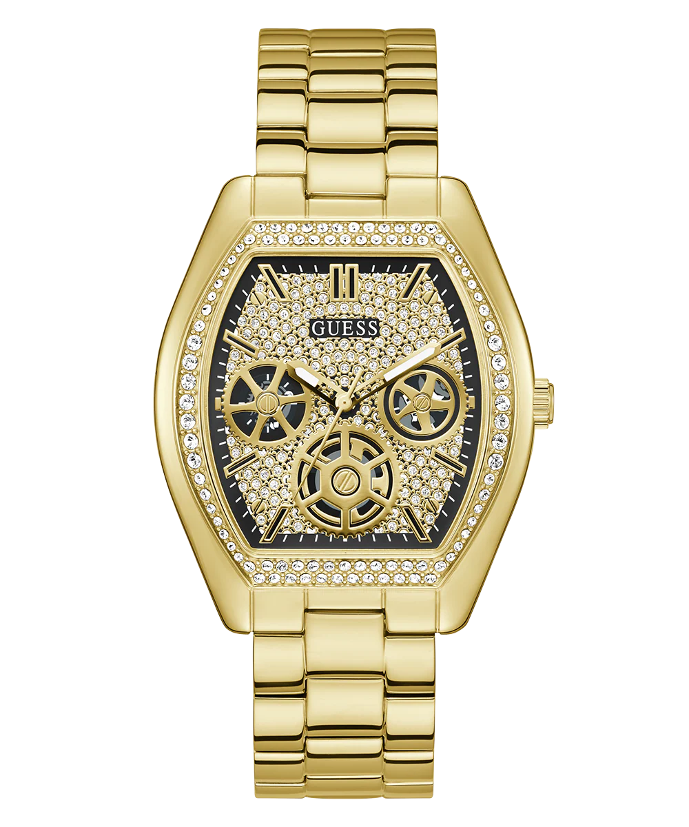 GUESS Mens Gold Tone Analog Watch