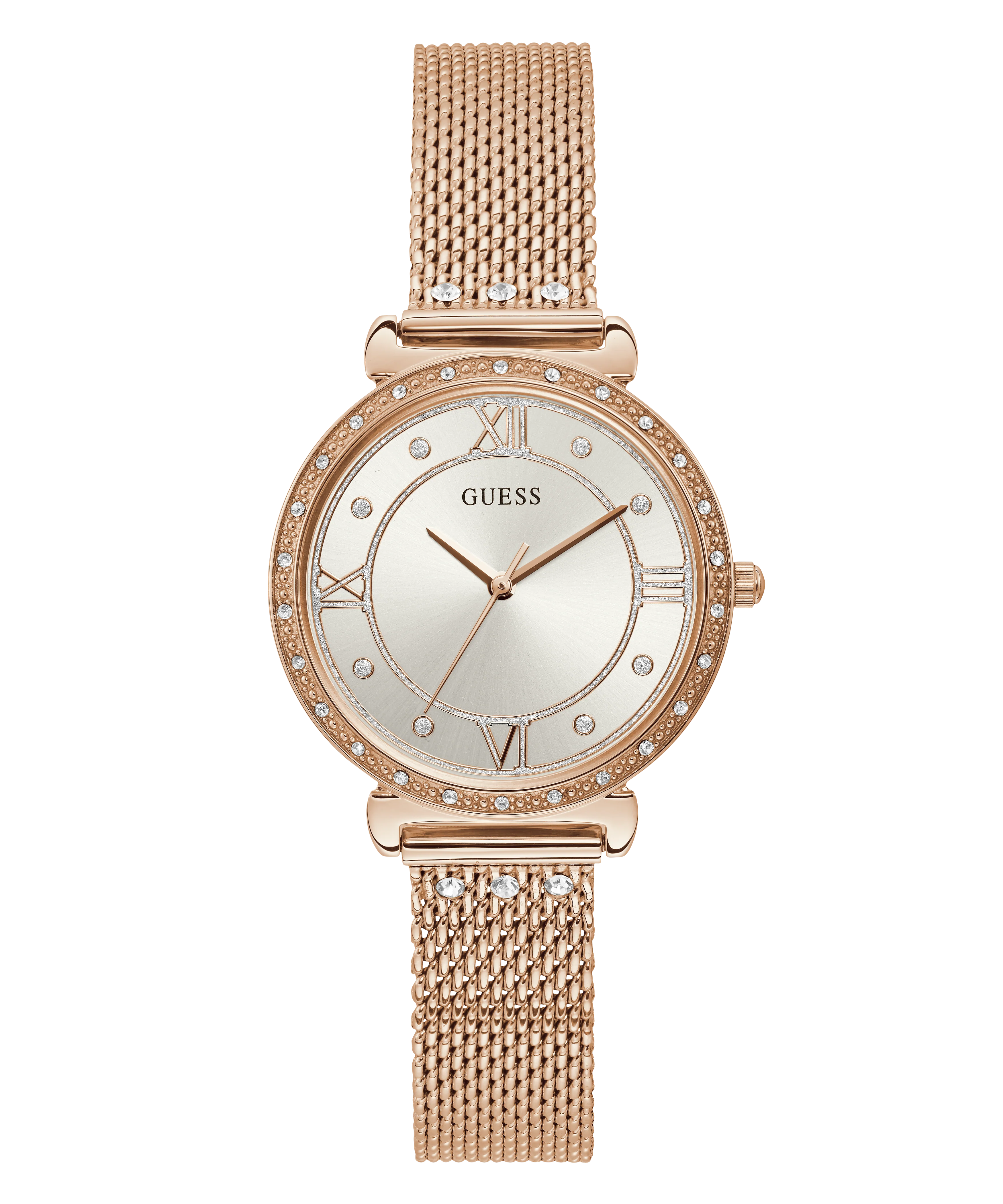 GUESS Ladies Rose Gold Tone Analog Watch
