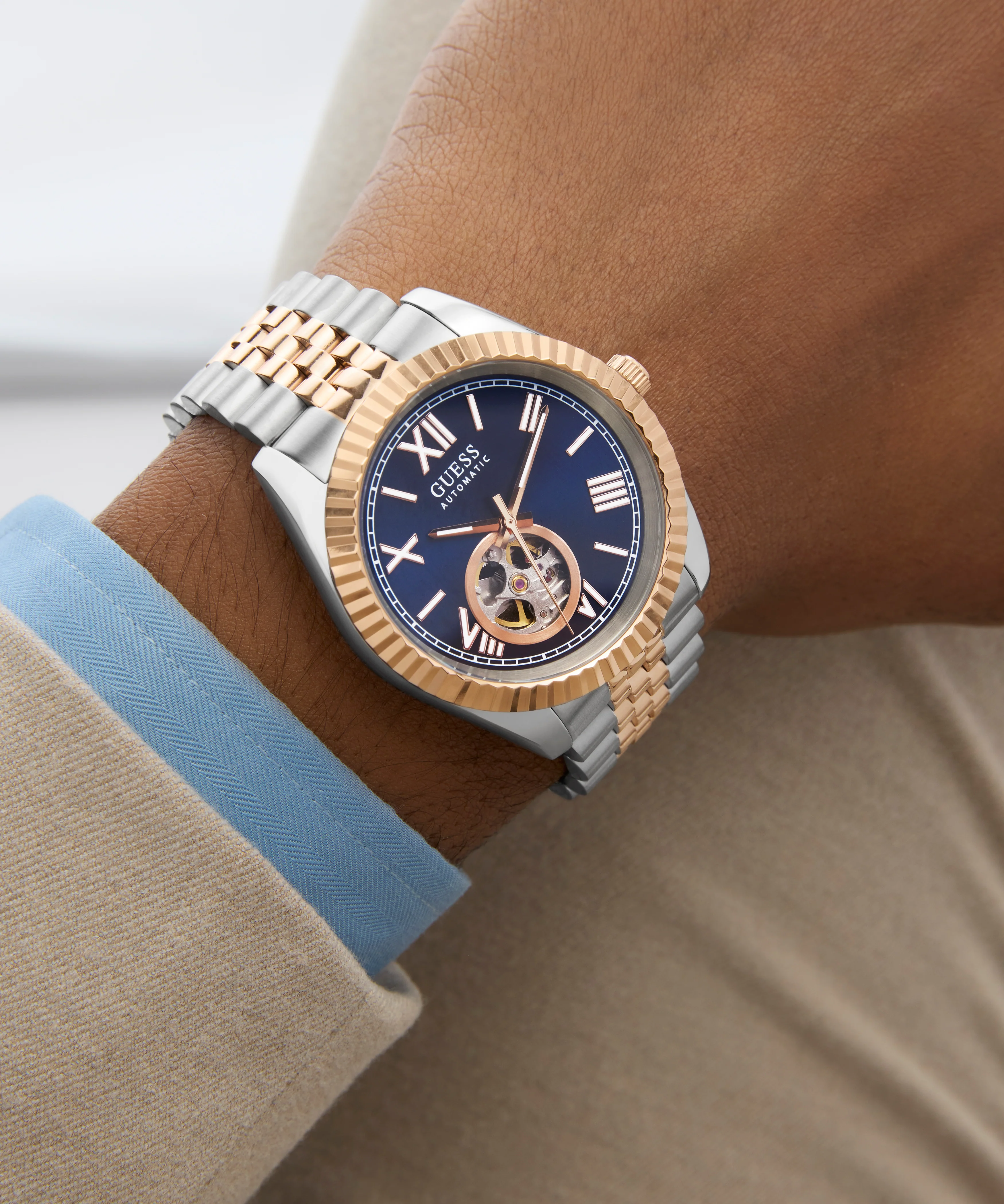 GUESS Mens 2-Tone Automatic Watch