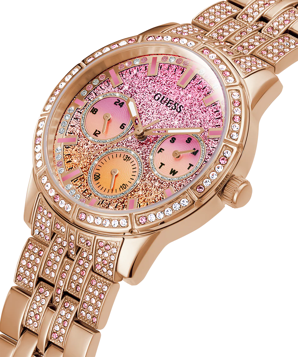 GUESS Ladies Rose Gold Tone Multi-function Watch