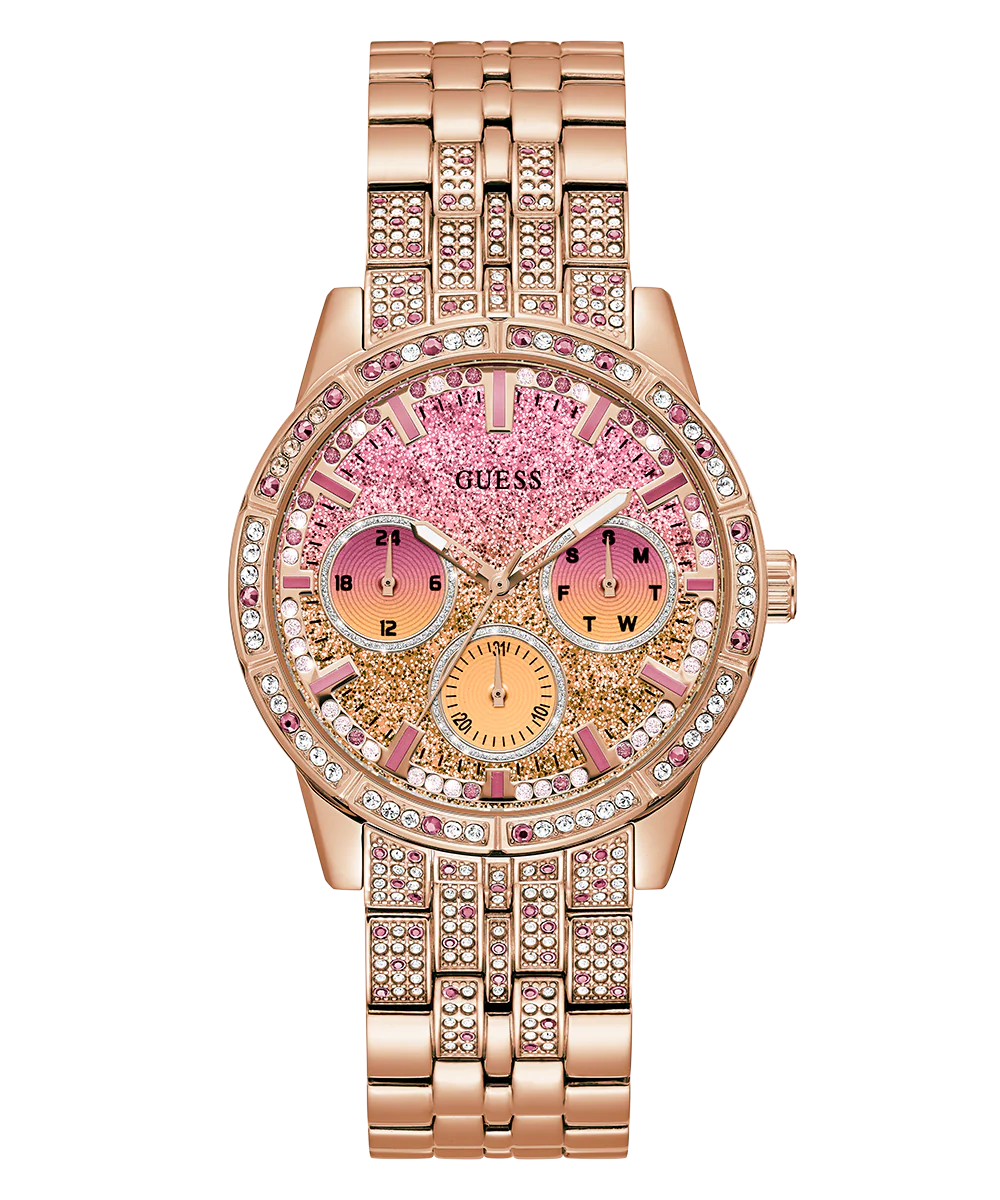 GUESS Ladies Rose Gold Tone Multi-function Watch