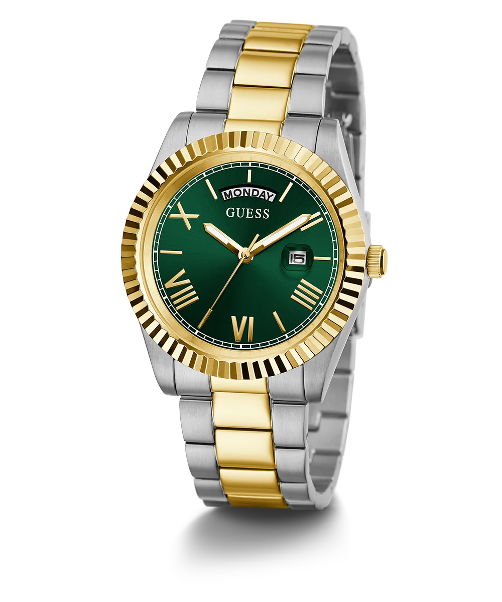 GUESS Mens 2-Tone Day/Date Watch