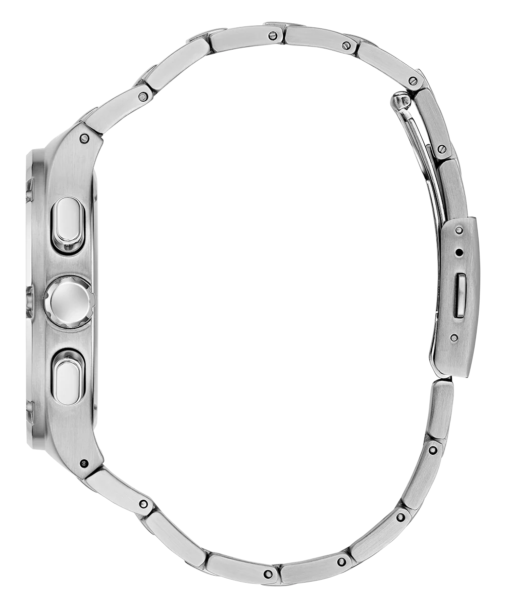 GUESS Mens Silver Tone Multi-function Watch