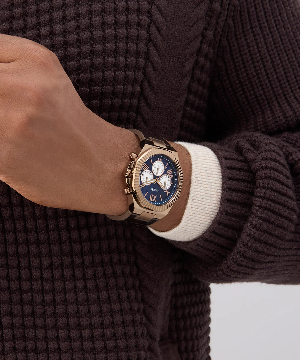 GUESS Mens Equity Brown Coffee Multi-function Watch