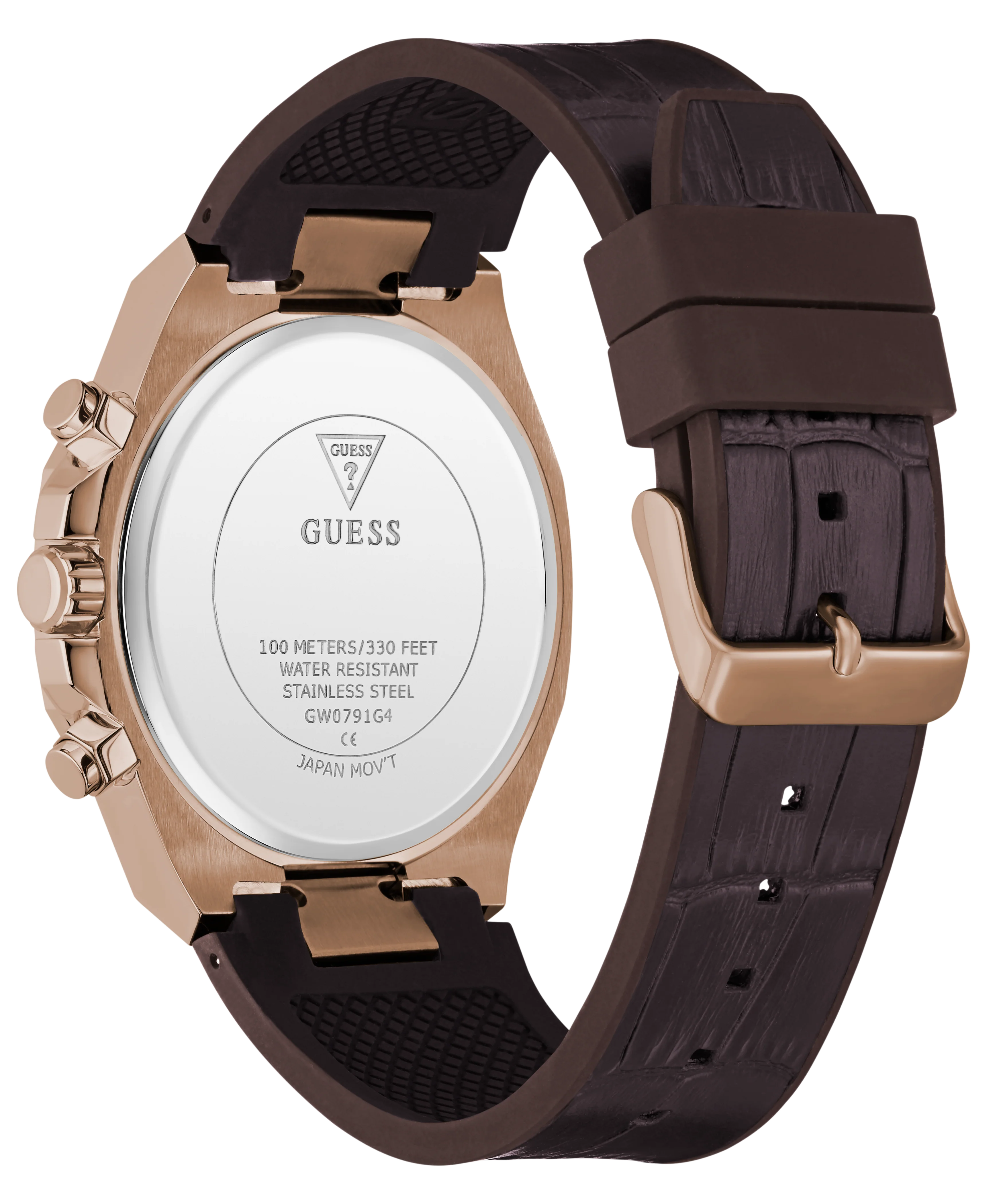 GUESS Mens Equity Brown Coffee Multi-function Watch