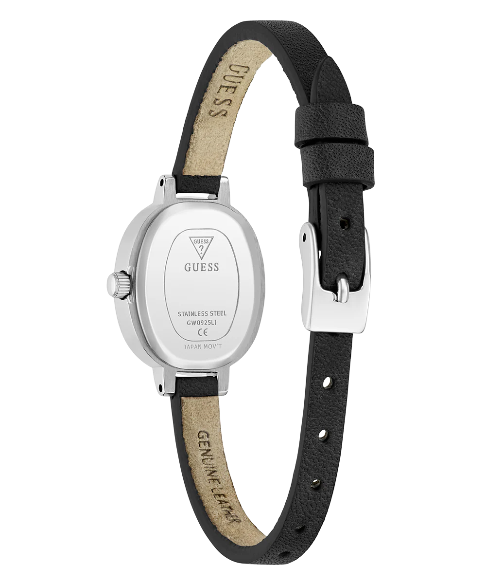 GUESS Ladies Black Silver Tone Analog Watch