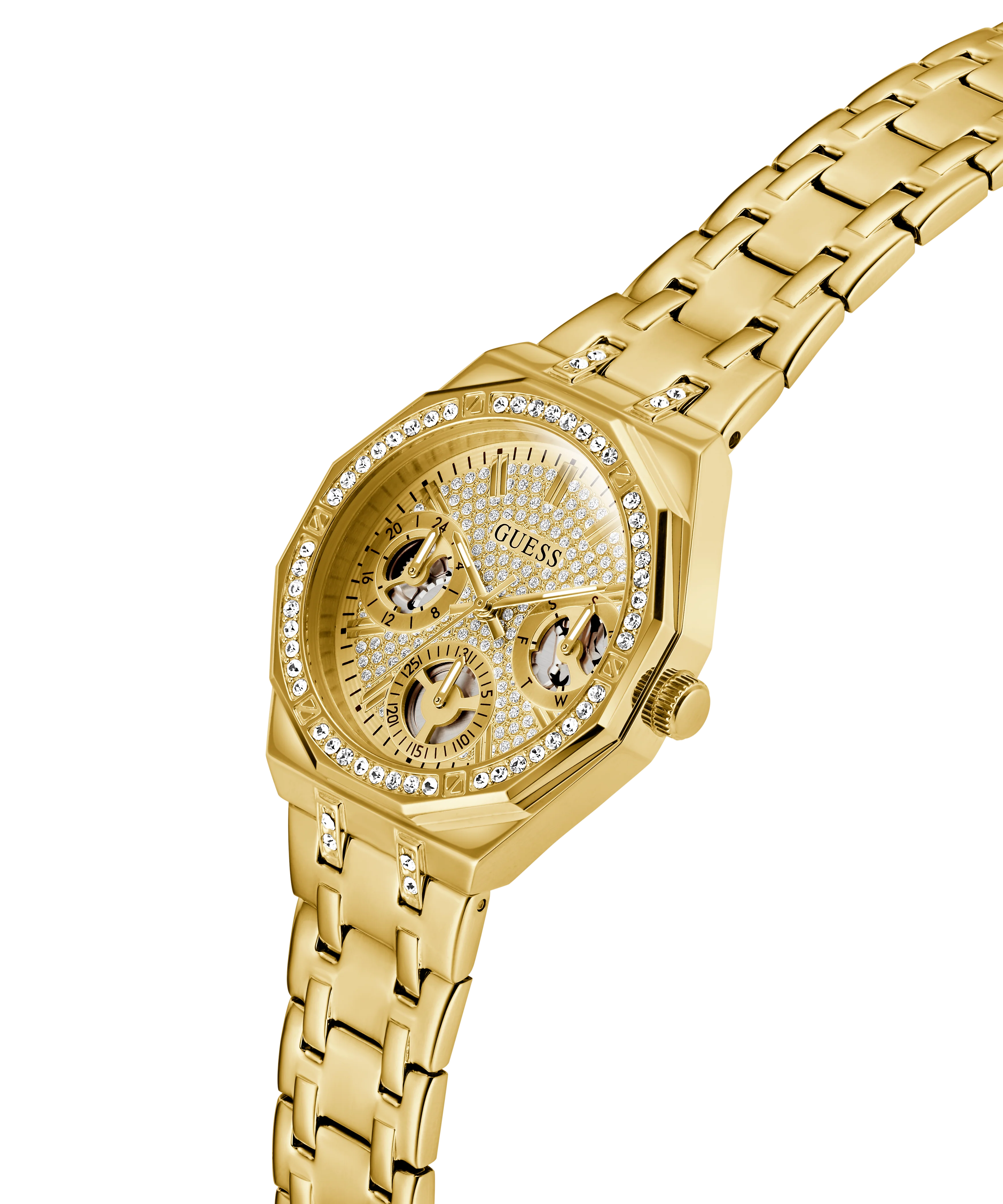 GUESS Ladies Gold Tone Multi-function Watch