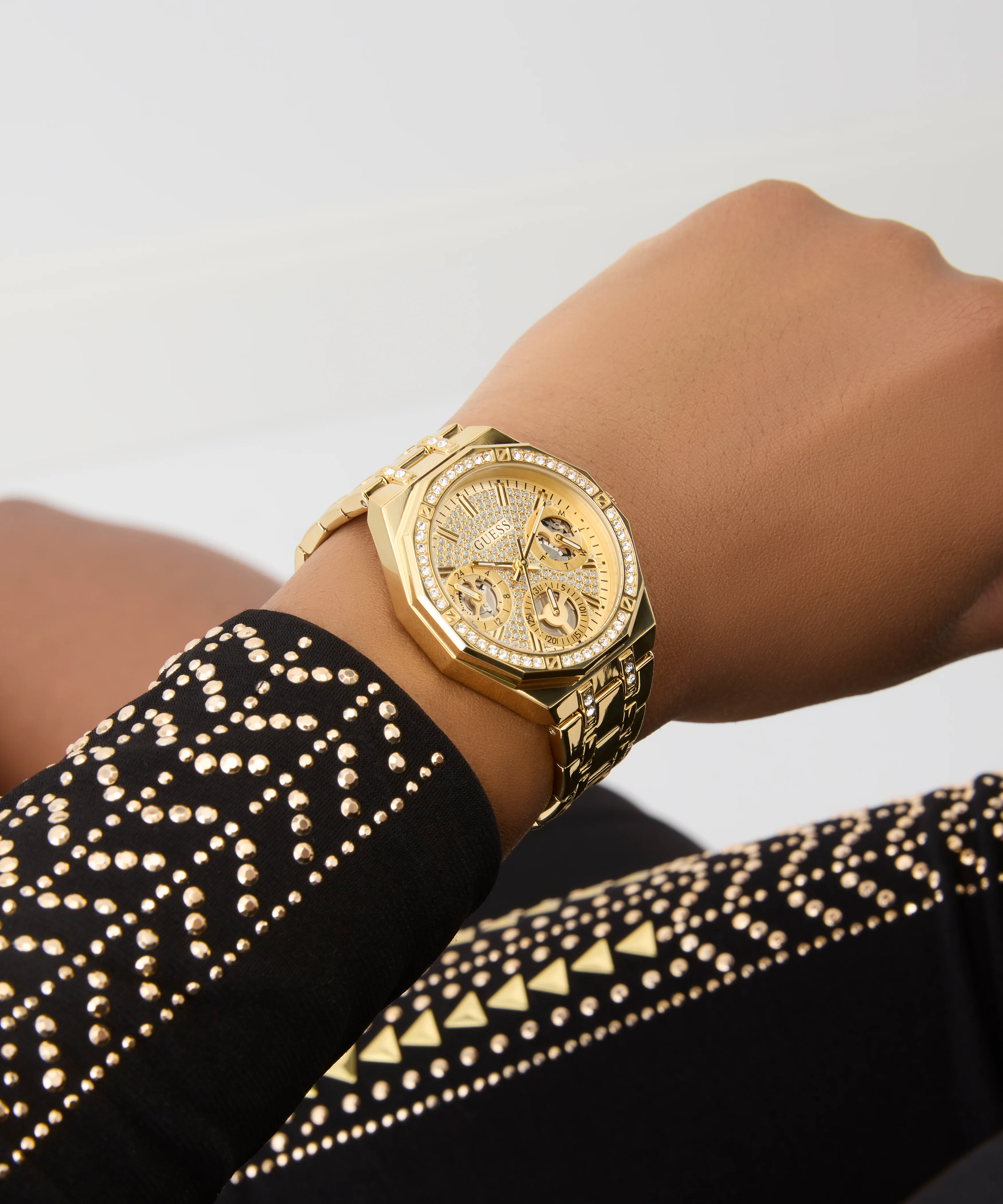 GUESS Ladies Gold Tone Multi-function Watch