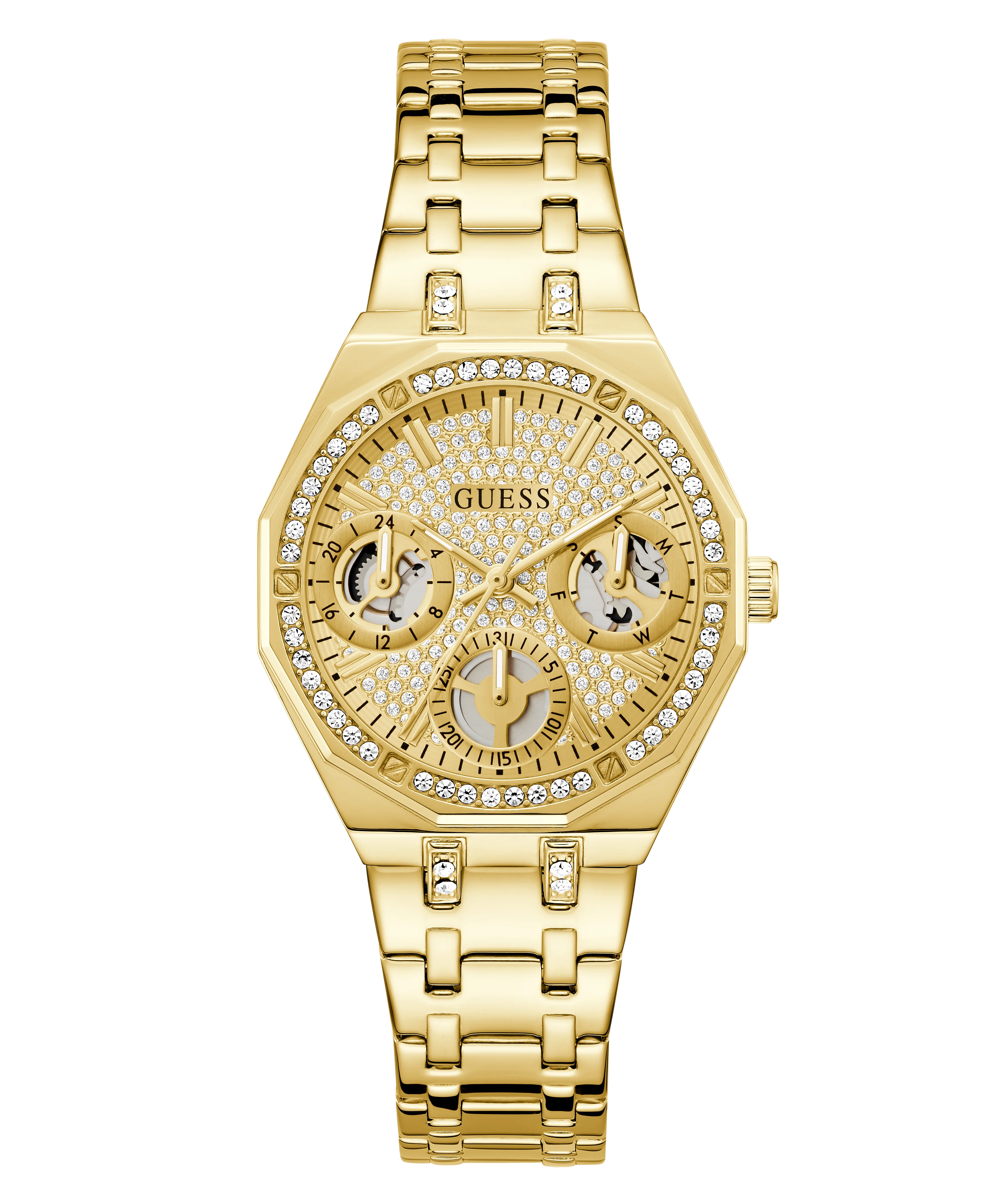GUESS Ladies Gold Tone Multi-function Watch
