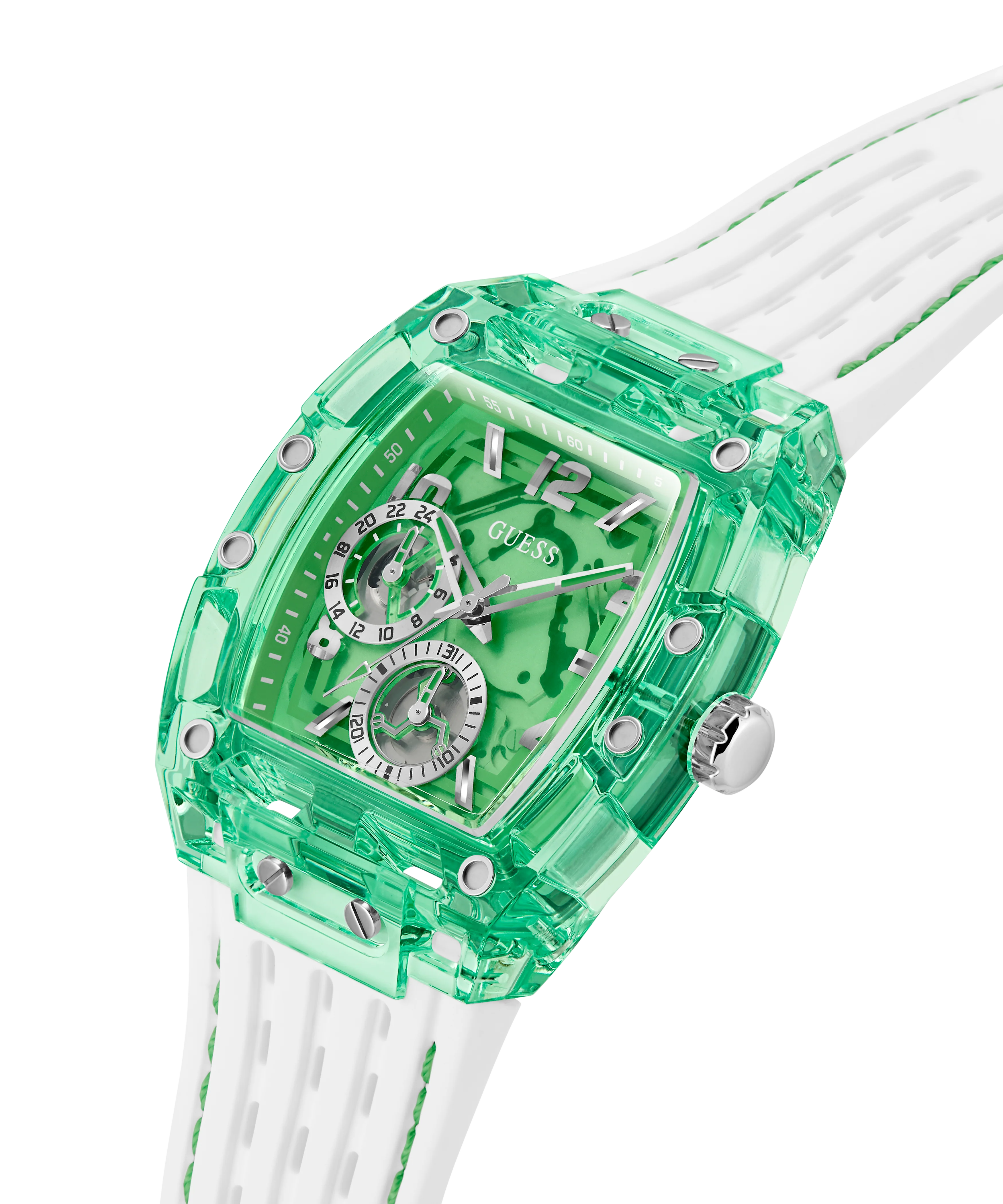 480-guess-mens-white-green-multi-function-watch-2.webp GUESS Mens White Green Multi-function Watch