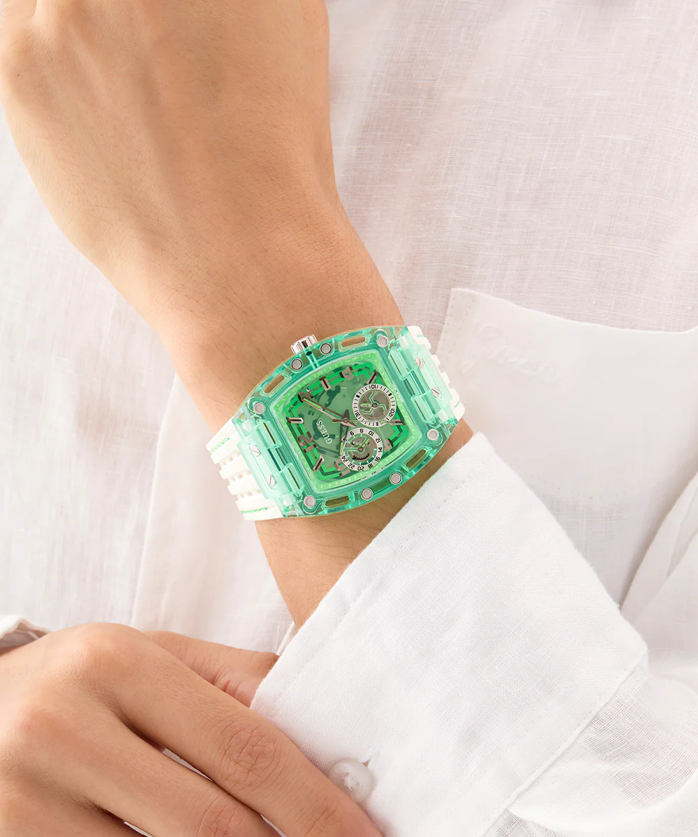 480-guess-mens-white-green-multi-function-watch-3.webp GUESS Mens White Green Multi-function Watch