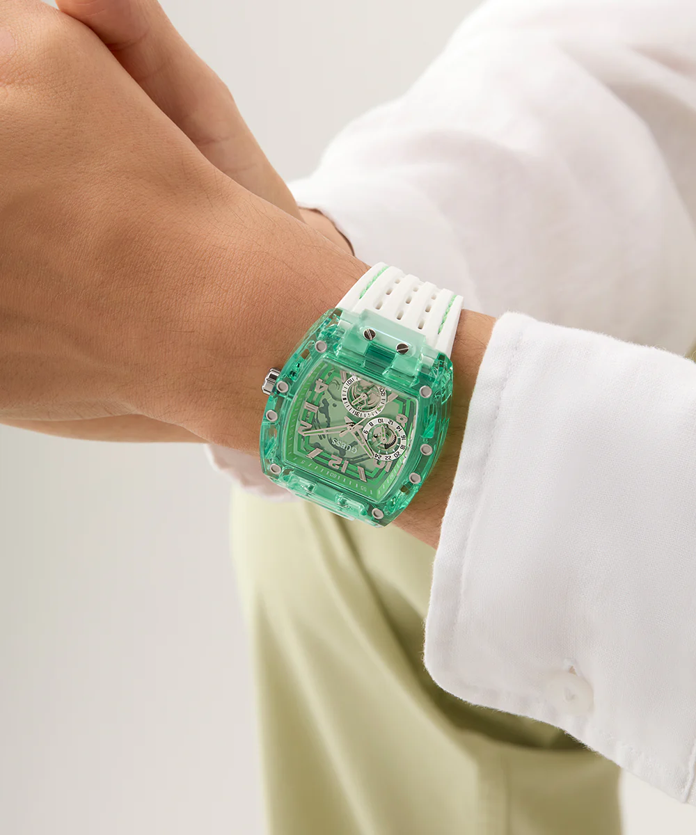 480-guess-mens-white-green-multi-function-watch-6.webp GUESS Mens White Green Multi-function Watch