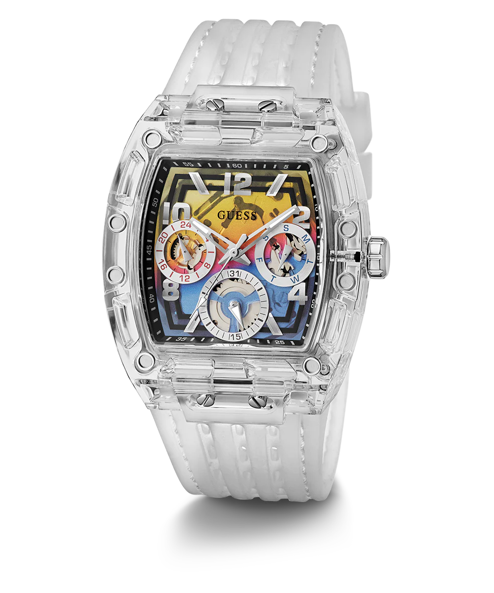 GUESS Mens Clear Multi-function Watch