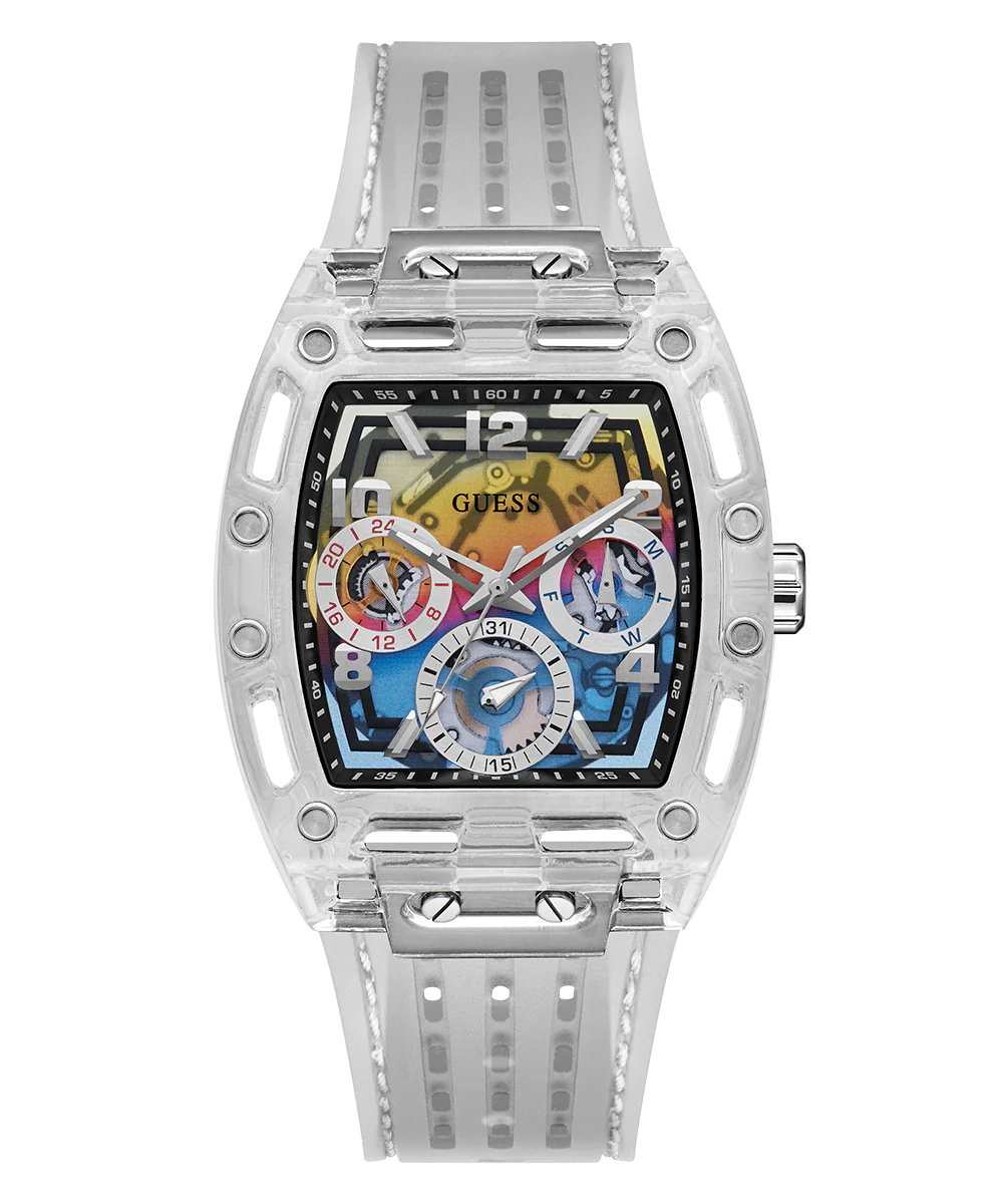GUESS Mens Clear Multi-function Watch