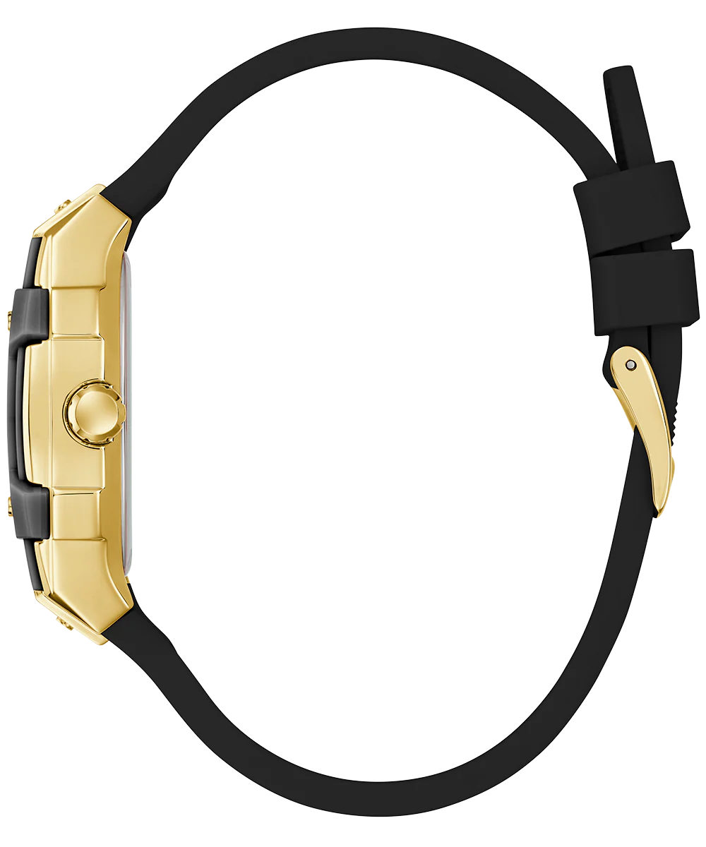 GUESS Ladies Black Gold Tone Multi-function Watch