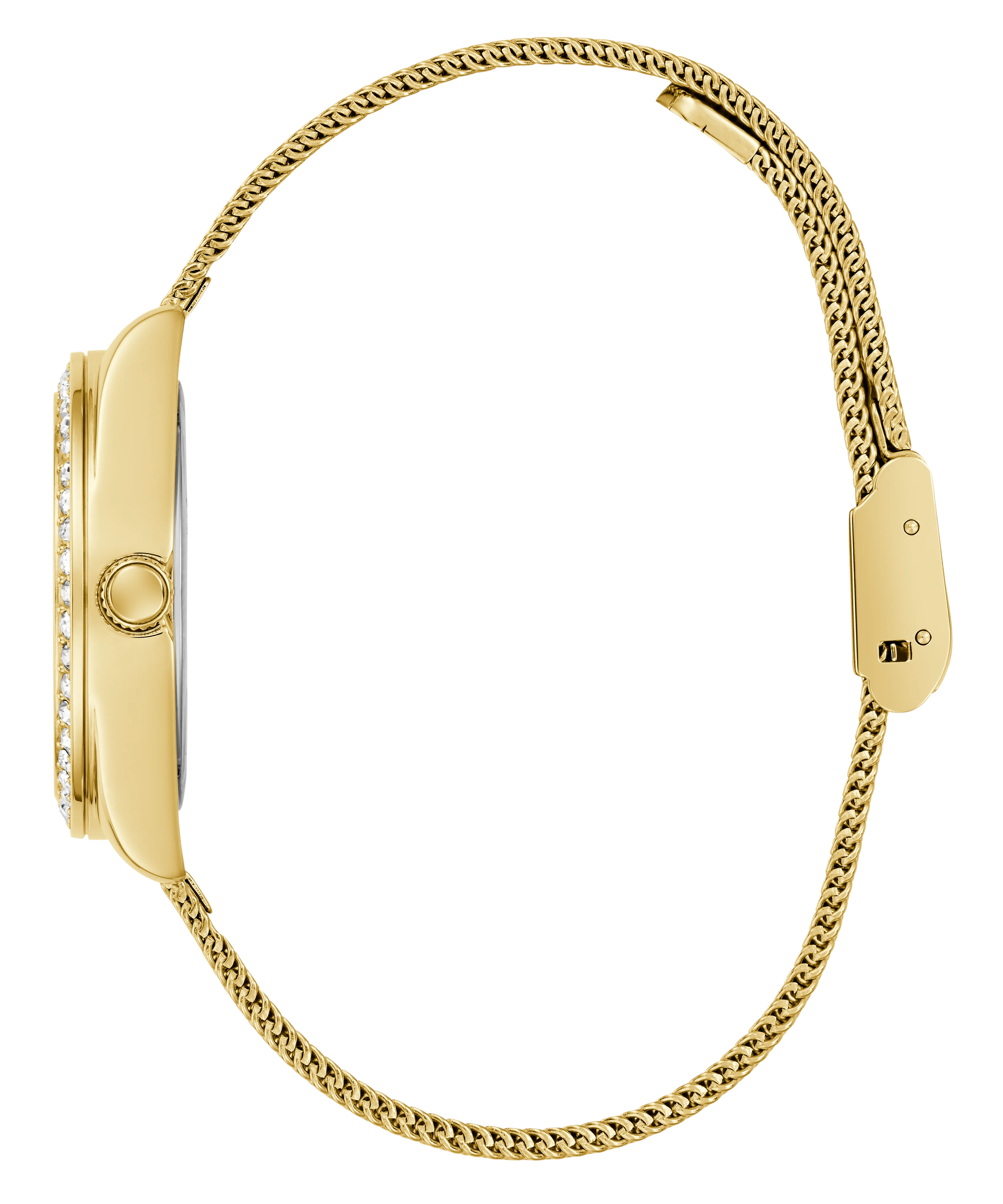 GUESS Ladies Day Of The Dead Gold Tone Analog Watch