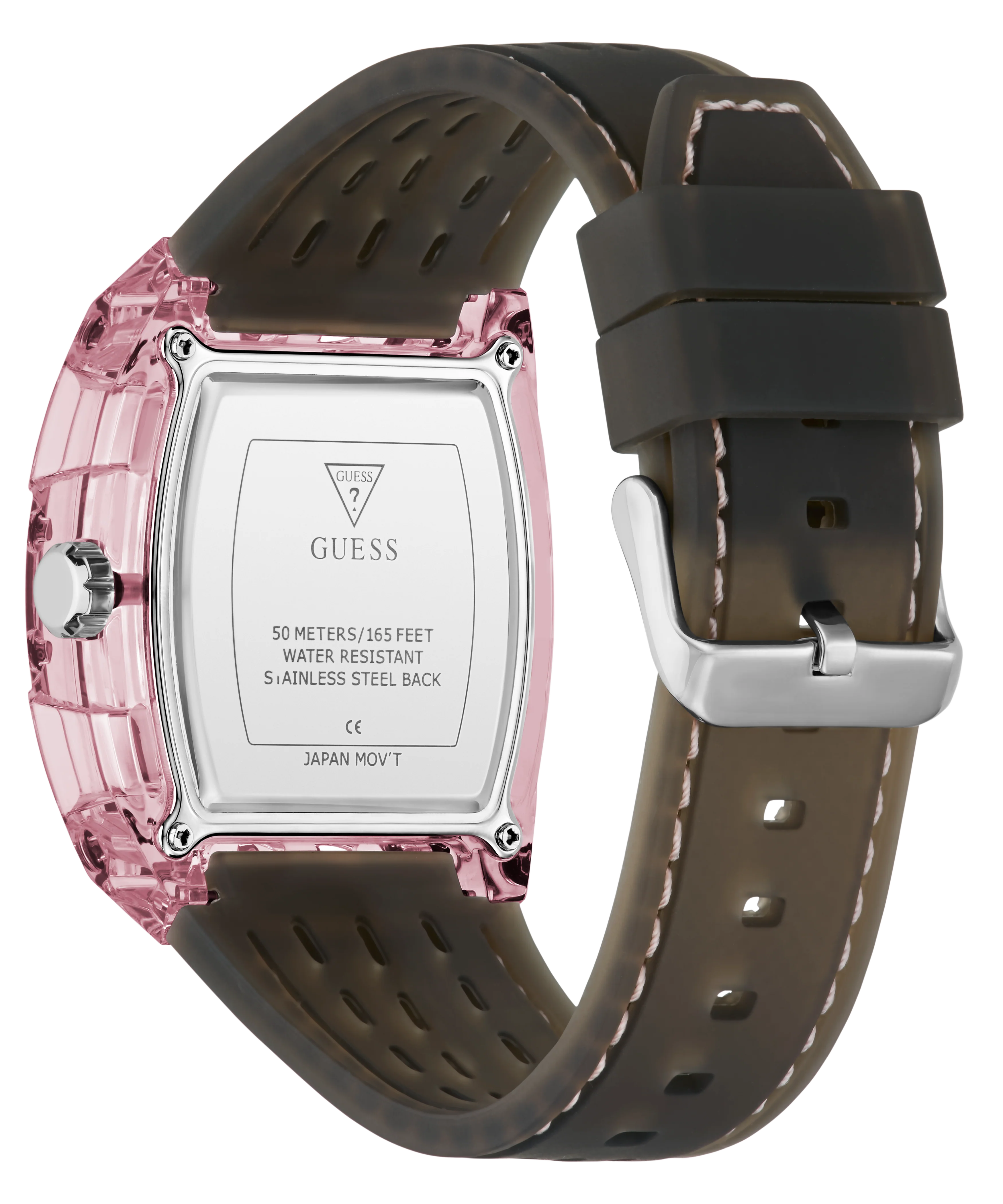 GUESS Mens Sporting Pink Black Multi-function Watch
