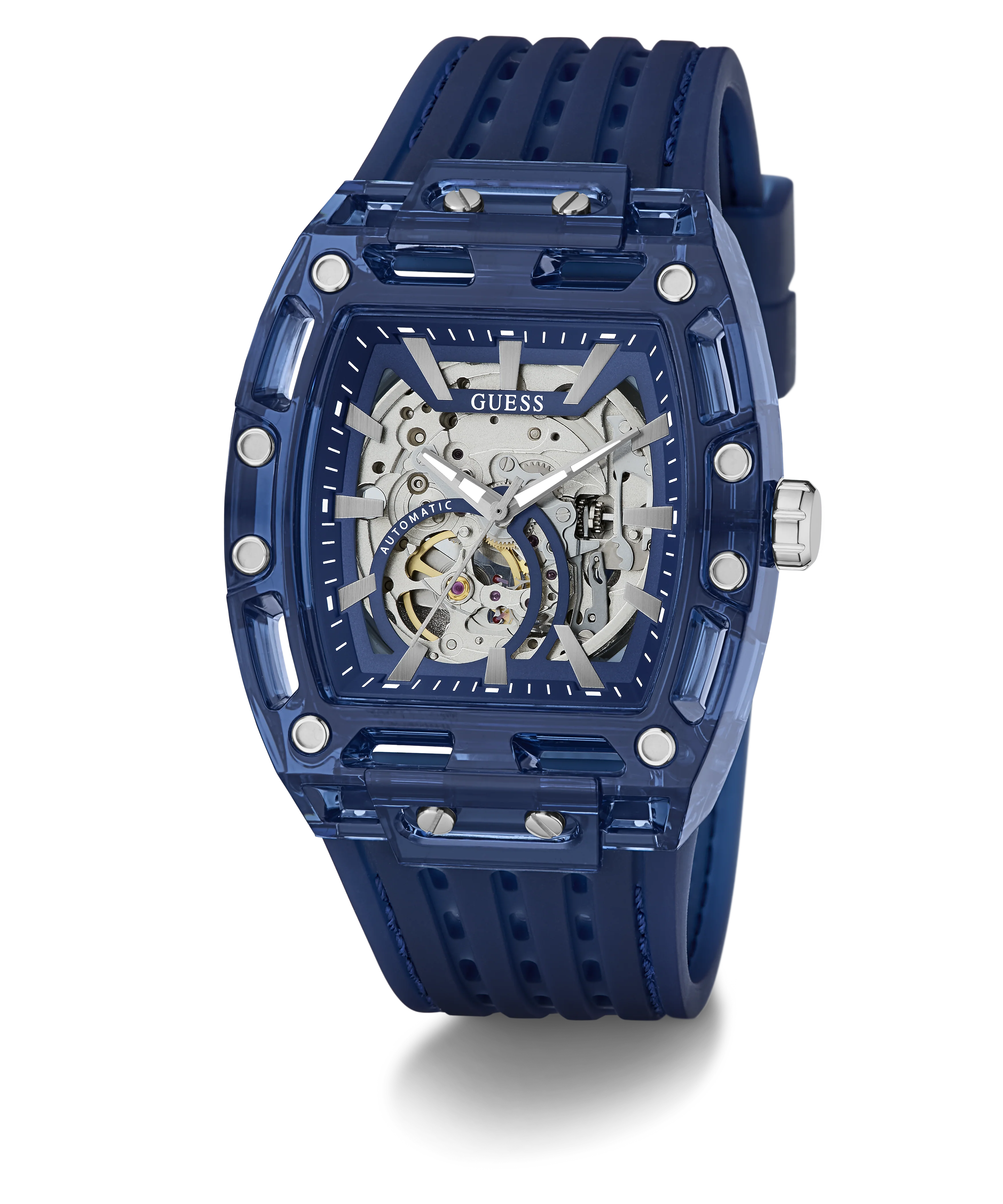 GUESS Mens Blue Analog Watch