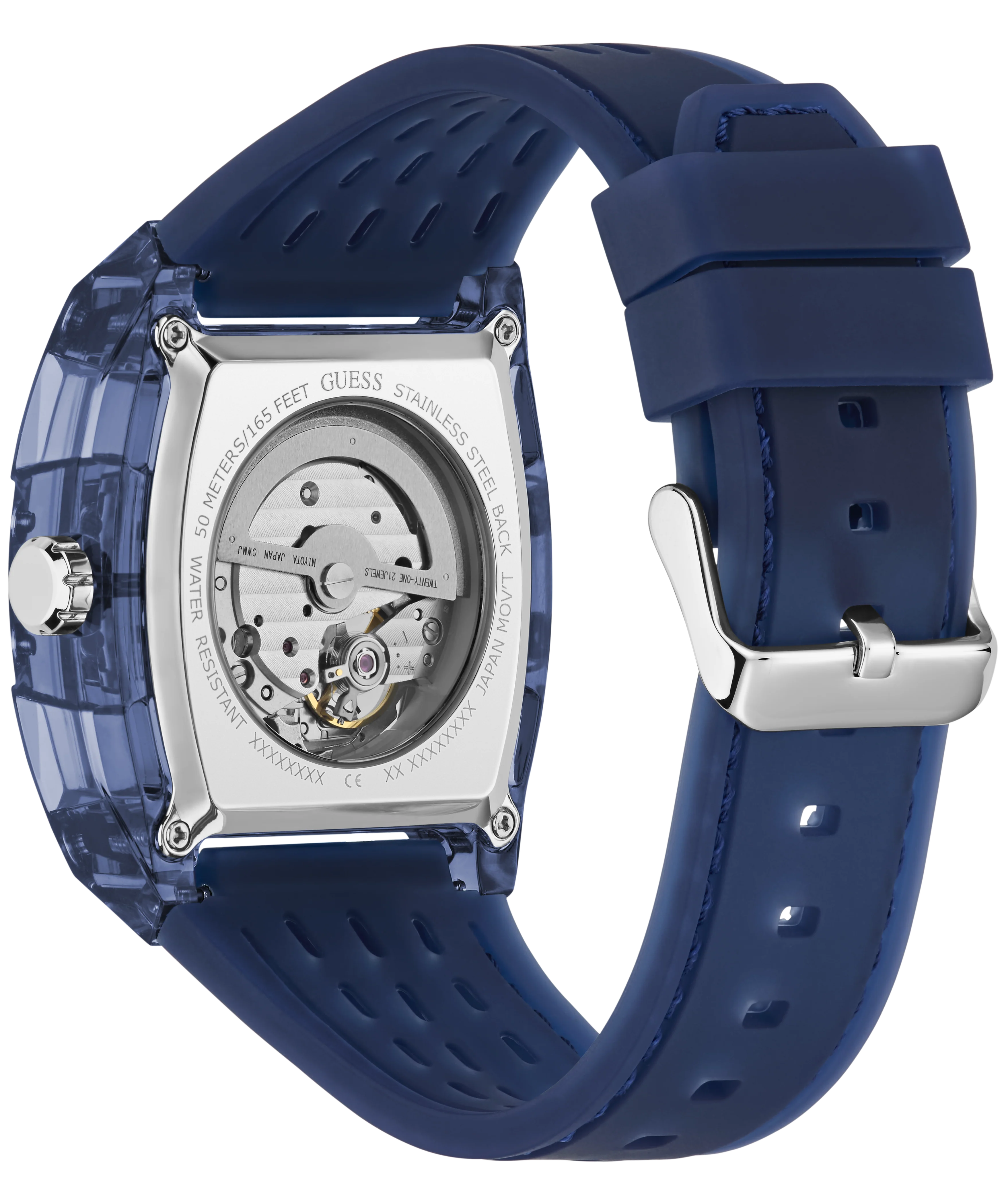 GUESS Mens Blue Analog Watch