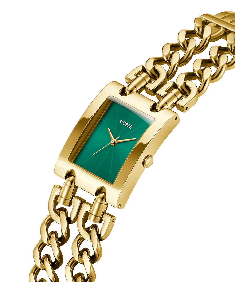 GUESS Mod Heavy Metal Ladies Gold Tone Analog Watch