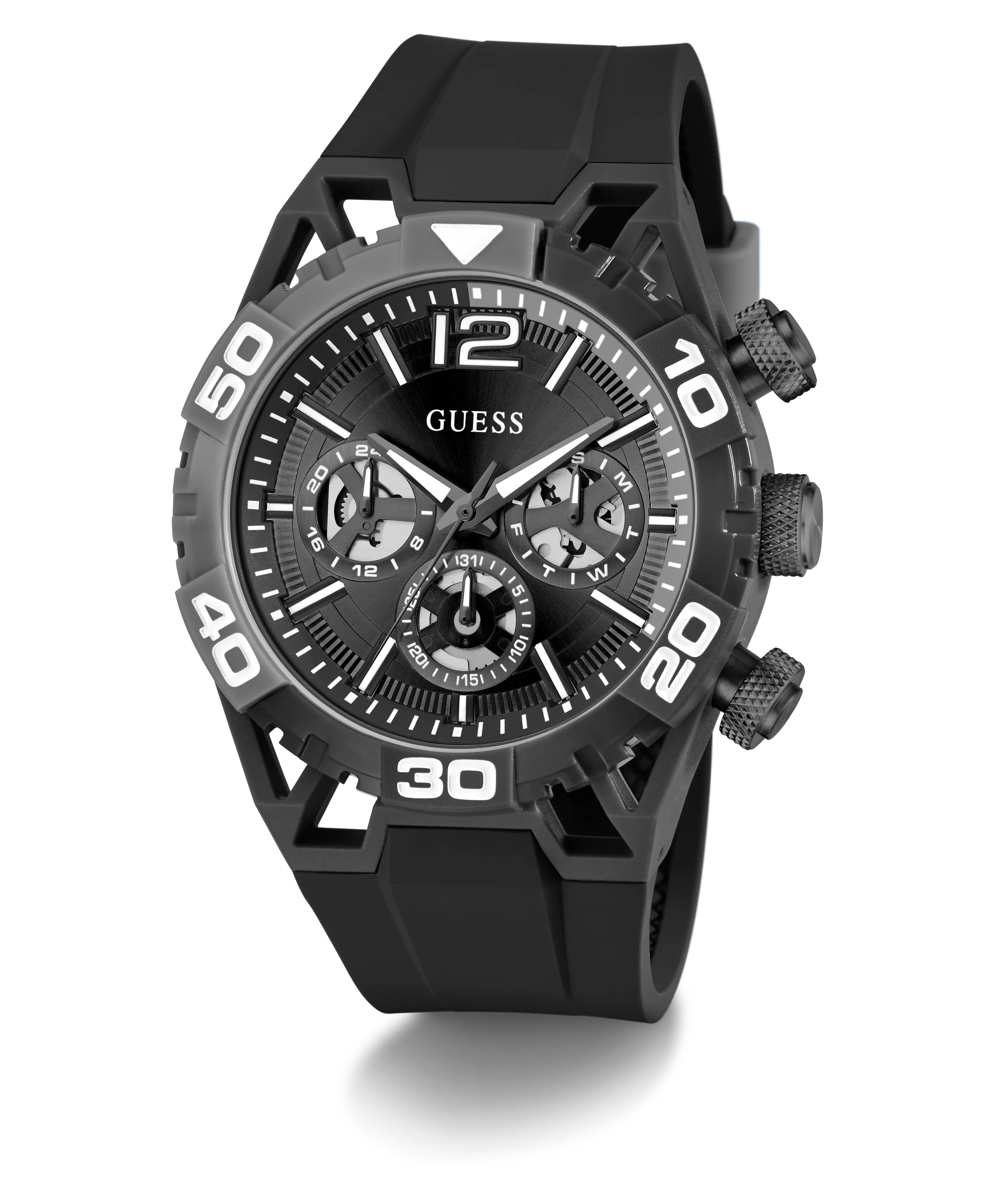 GUESS Mens Black Multi-function Watch