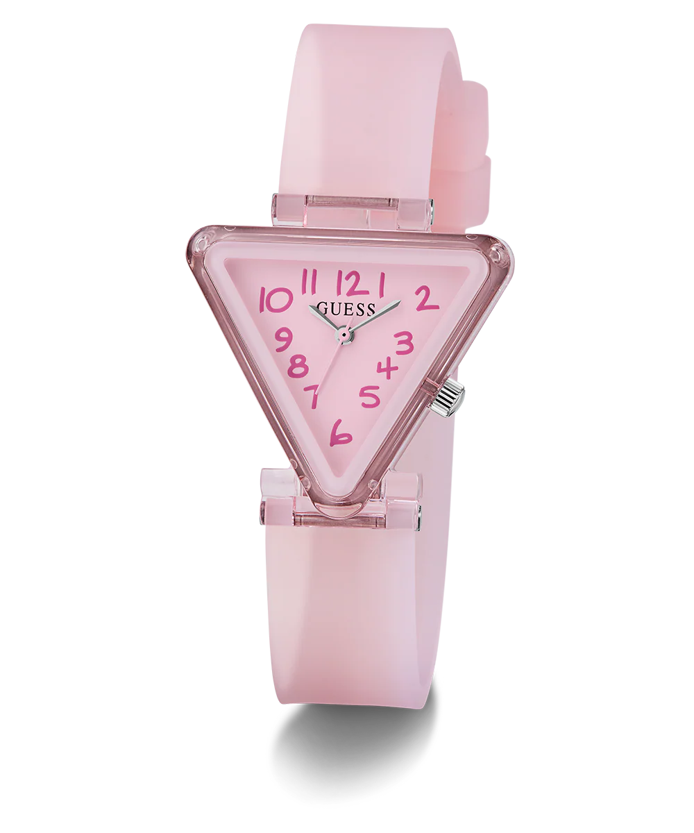 GUESS Kids Pink Transparent Analog Watch