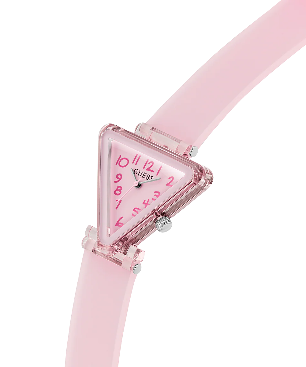 GUESS Kids Pink Transparent Analog Watch