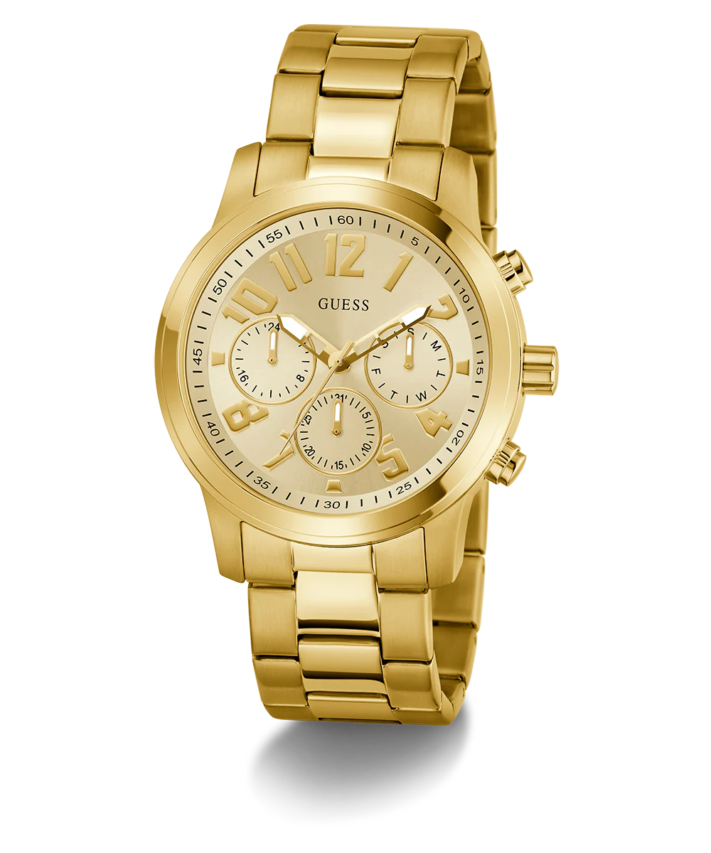 GUESS Mens Gold Tone Analog Watch