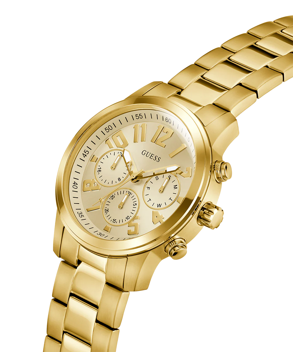 GUESS Mens Gold Tone Analog Watch
