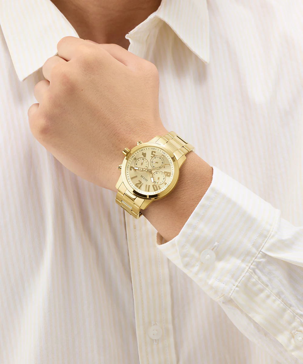 GUESS Mens Gold Tone Analog Watch