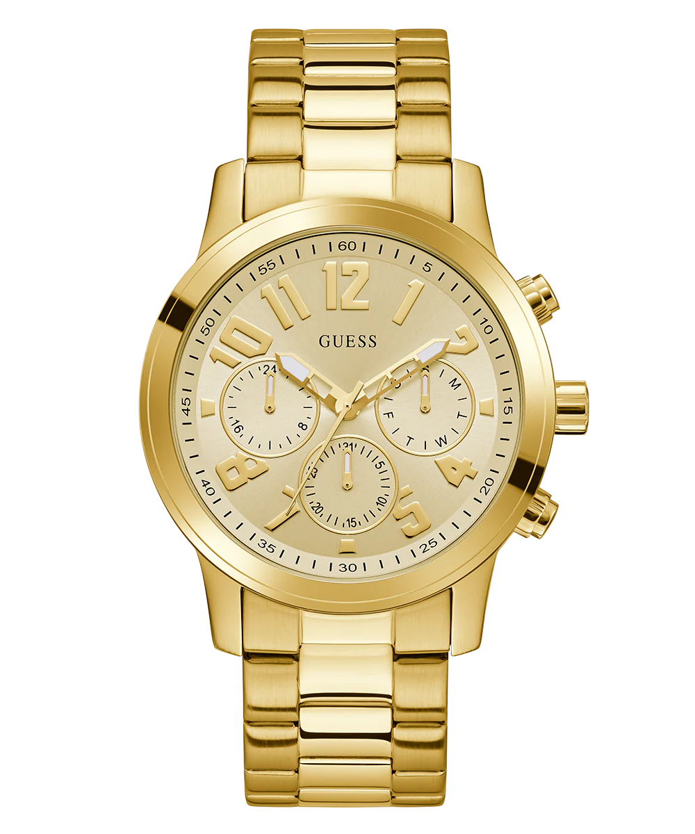GUESS Mens Gold Tone Analog Watch