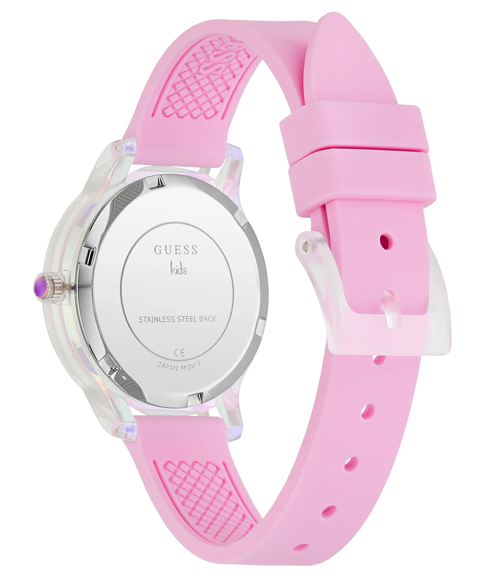 GUESS Kids Pink Clear Transparent Analog Watch