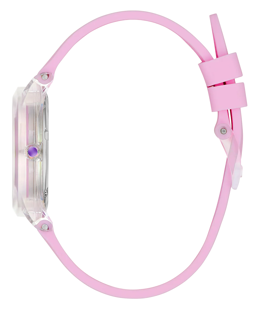 GUESS Kids Pink Clear Transparent Analog Watch