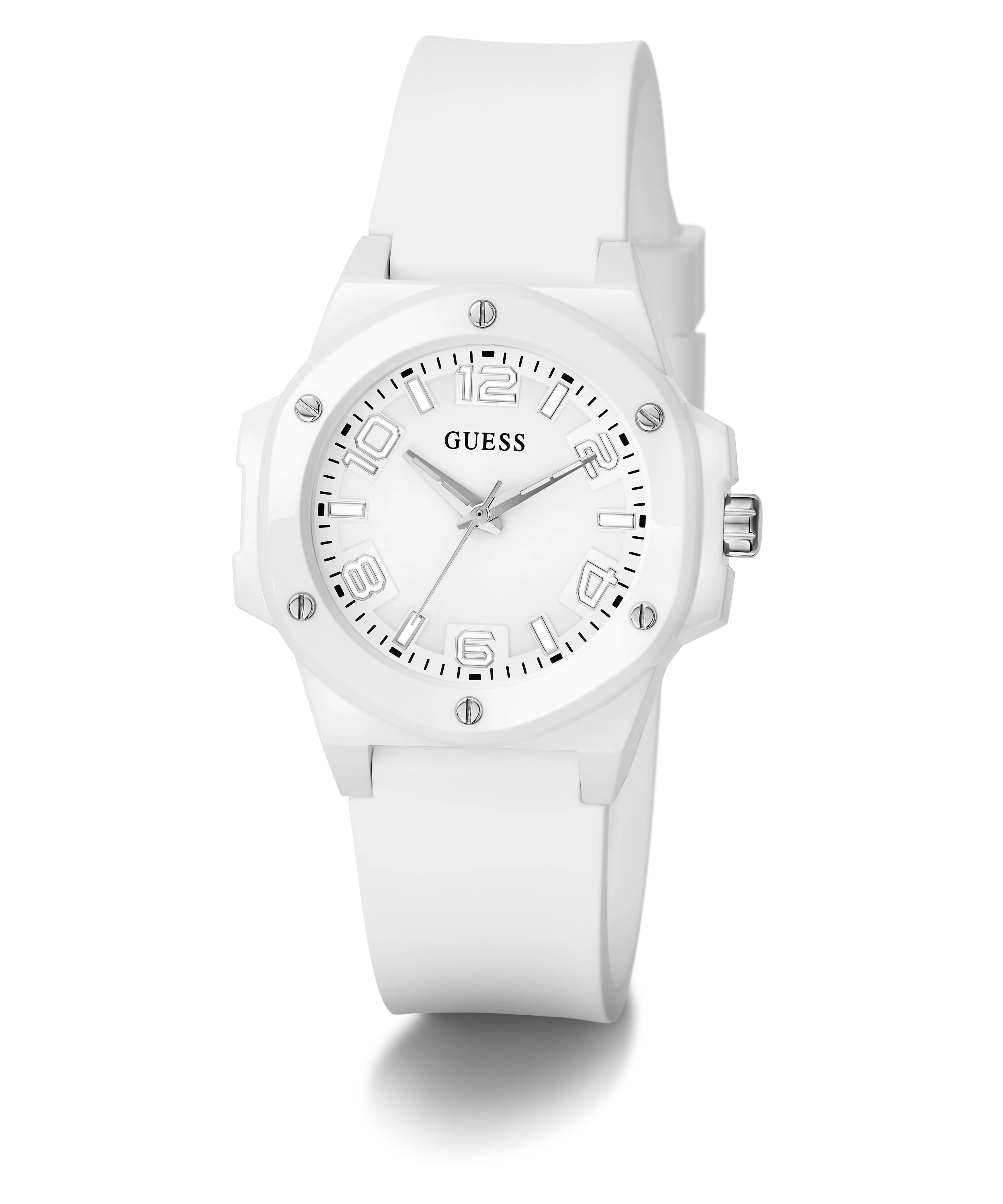 GUESS Ladies White Analog Watch