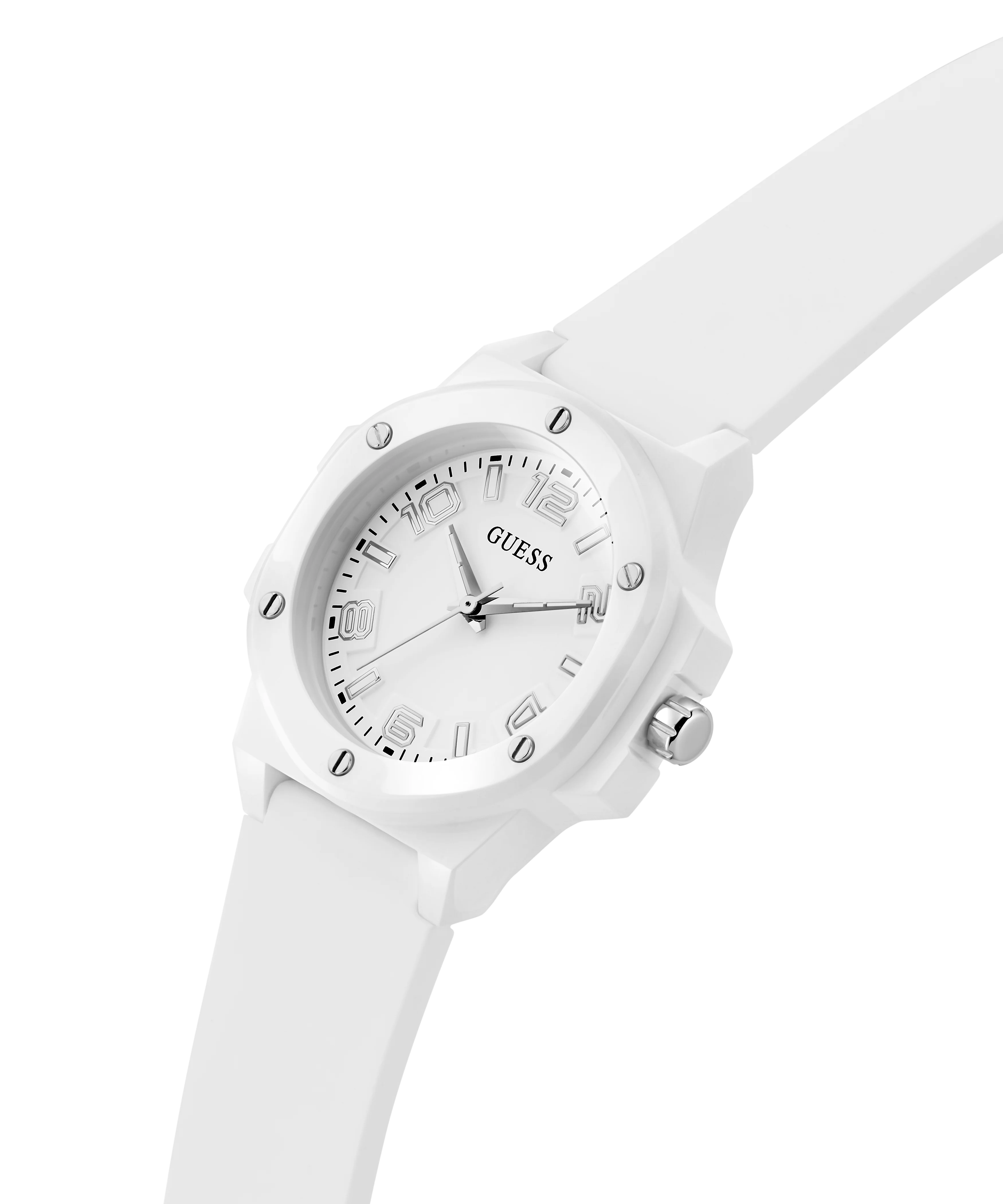 GUESS Ladies White Analog Watch